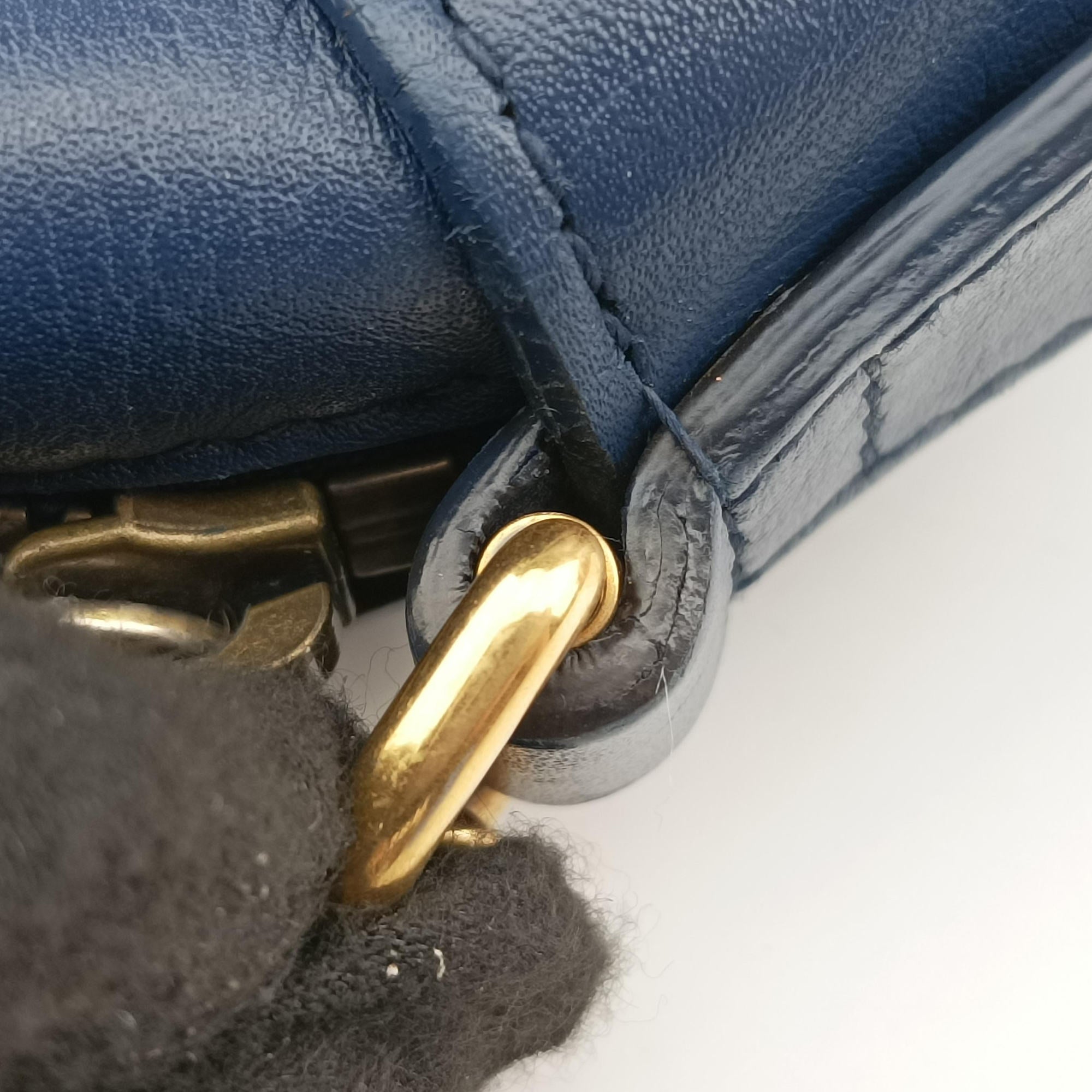 Secondhand Gucci GG Marmont Blue Leather 447632 shoulderbag | stylenewstar