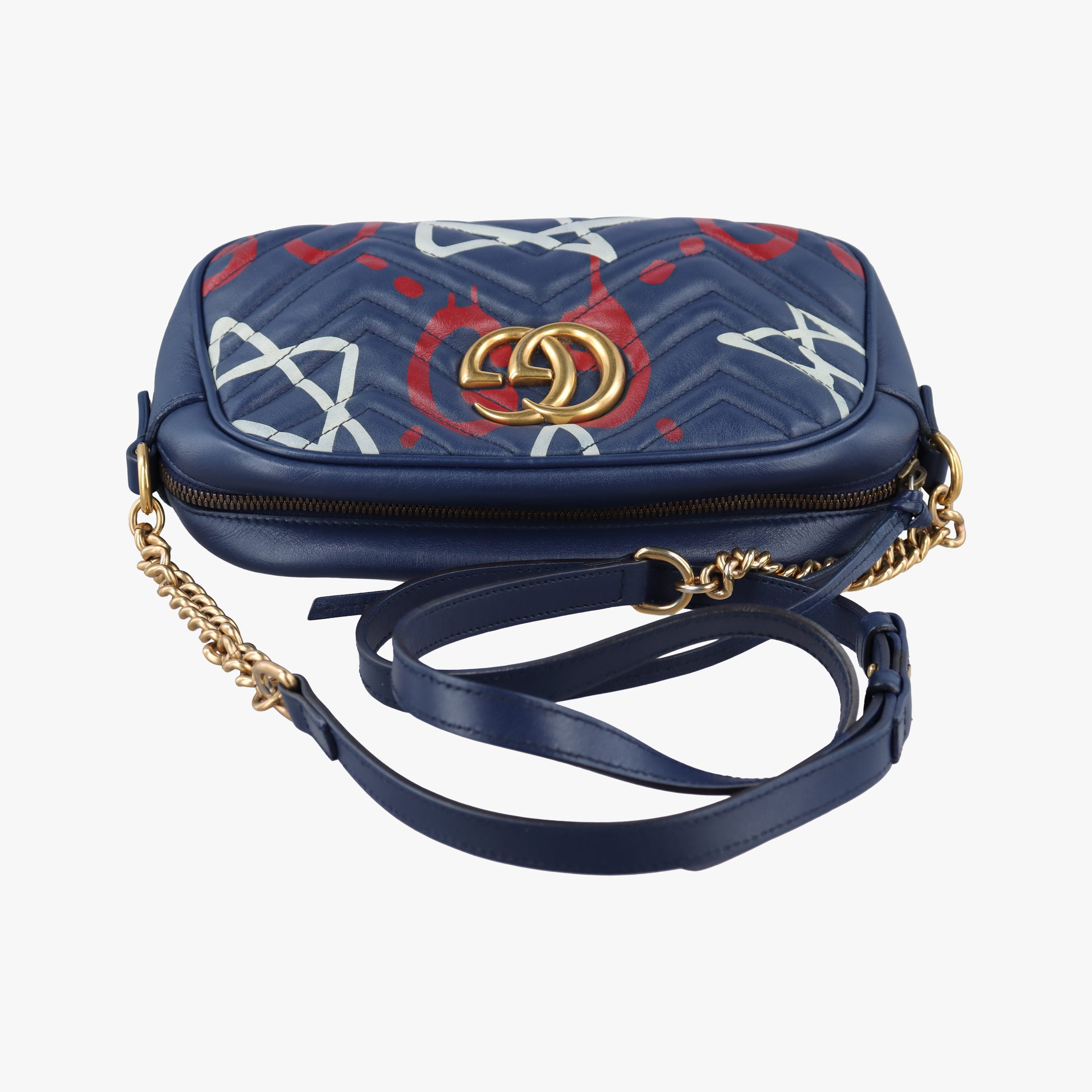 Secondhand Gucci GG Marmont Blue Leather 447632 shoulderbag | stylenewstar