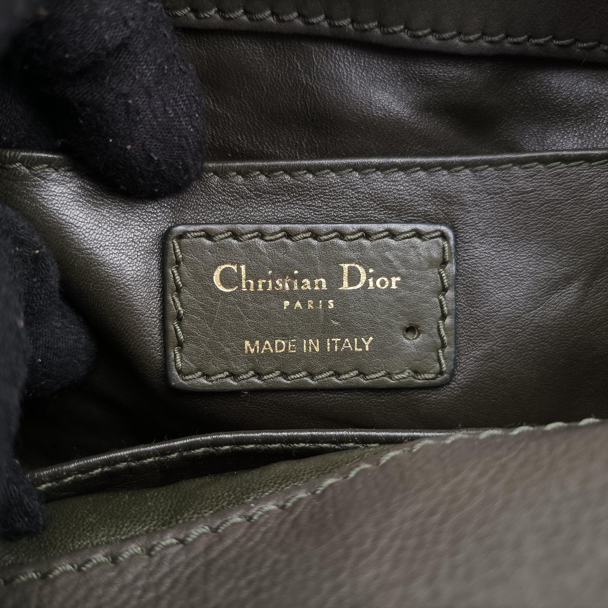 Pre-owned Christian Dior Lattice Messenger Green leather  shoulderbag | stylenewstar