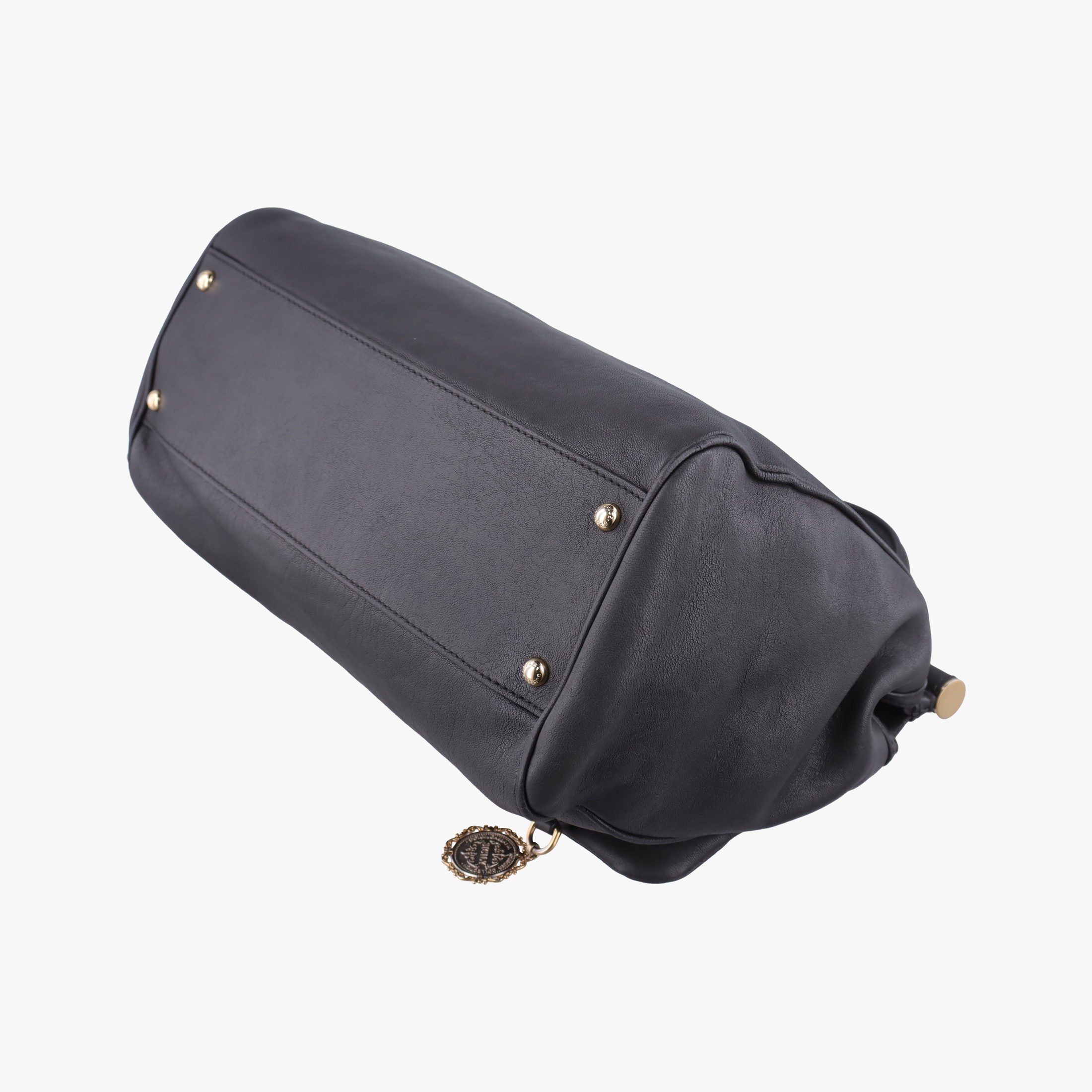 Pre-owned Dolce & Gabbana SICILY Black Leather  shoulderbag | stylenewstar