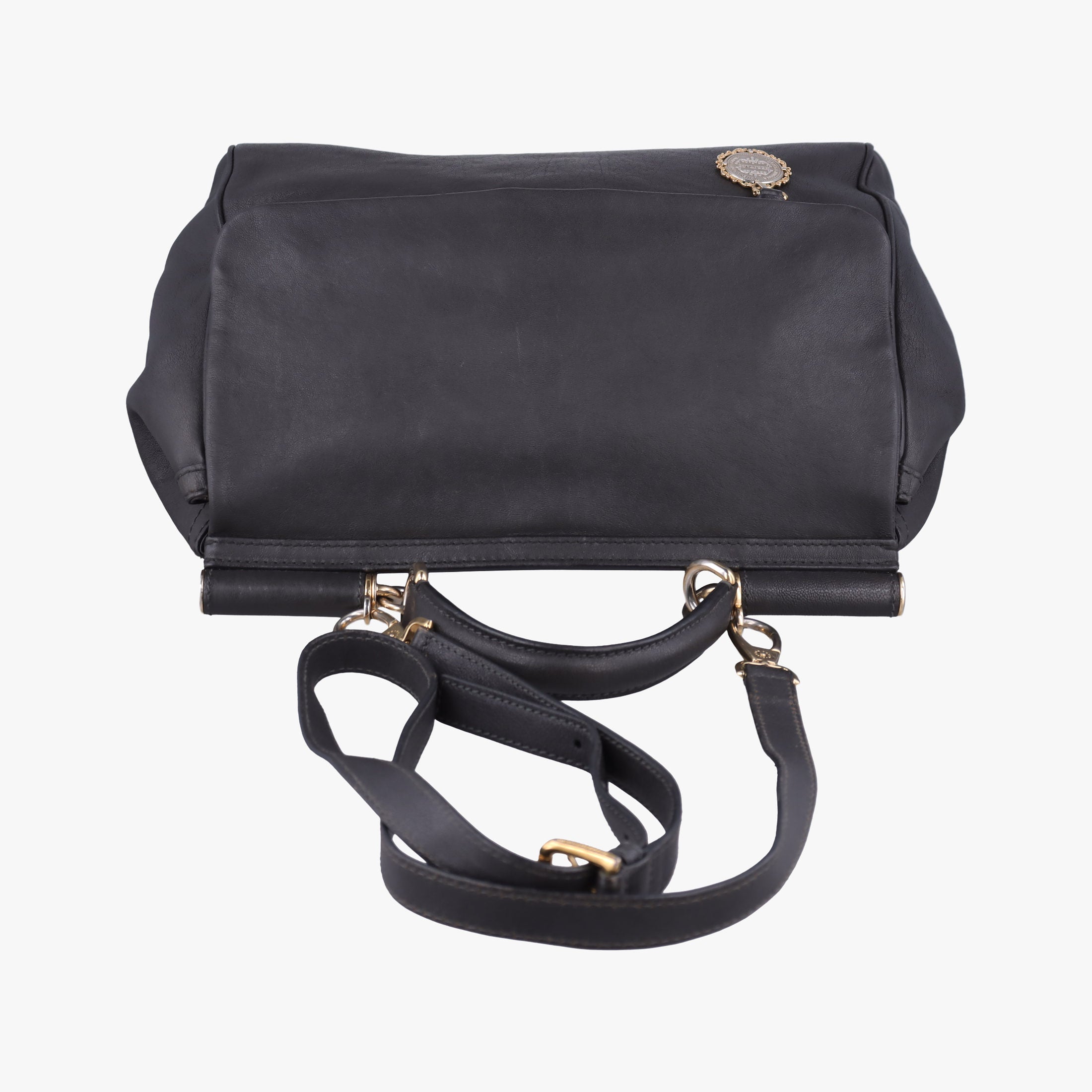 Pre-owned Dolce & Gabbana SICILY Black Leather  shoulderbag | stylenewstar