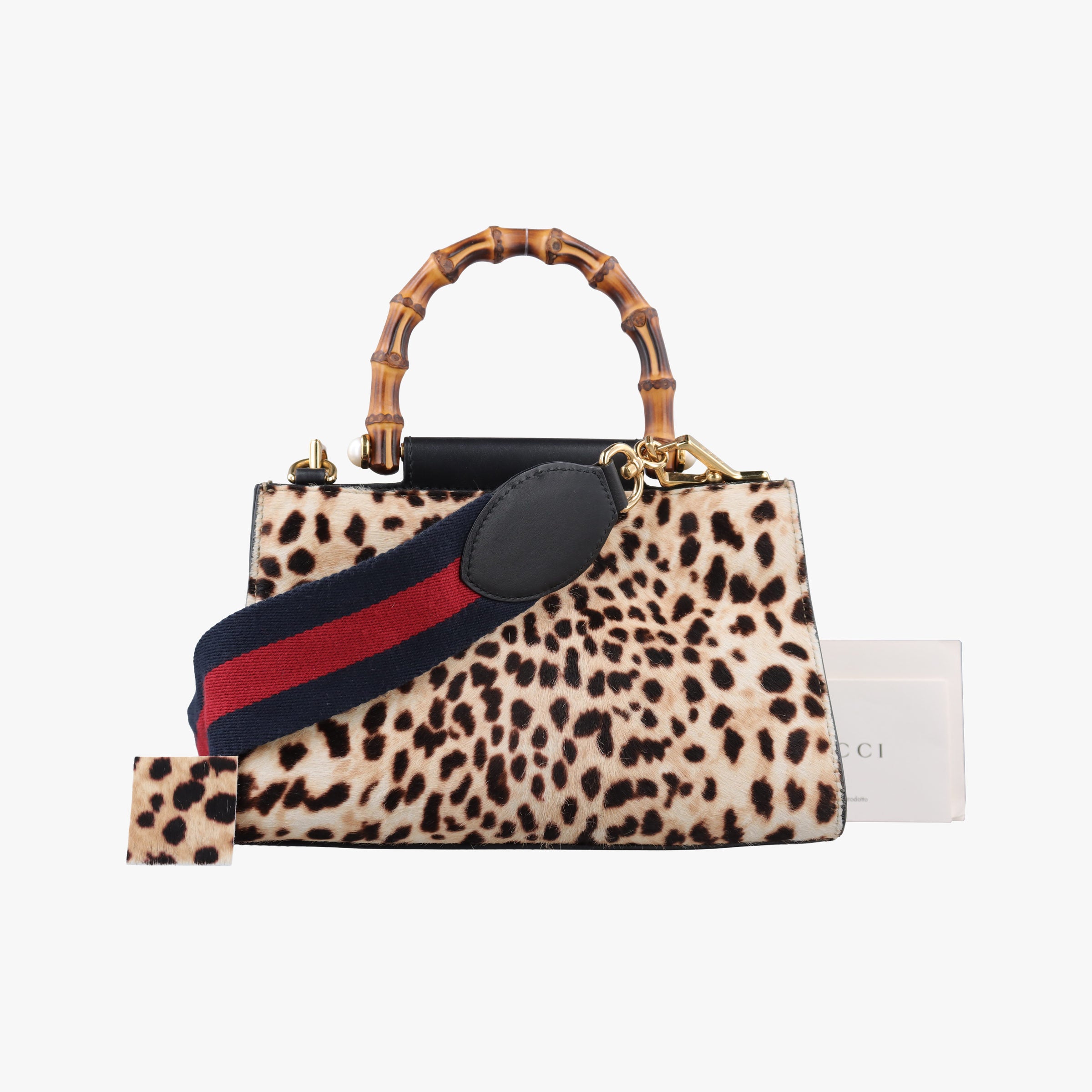 Pre-owned Gucci Bamboo Nymphaea Multicolour ponyhair 470271 shoulderbag | stylenewstar