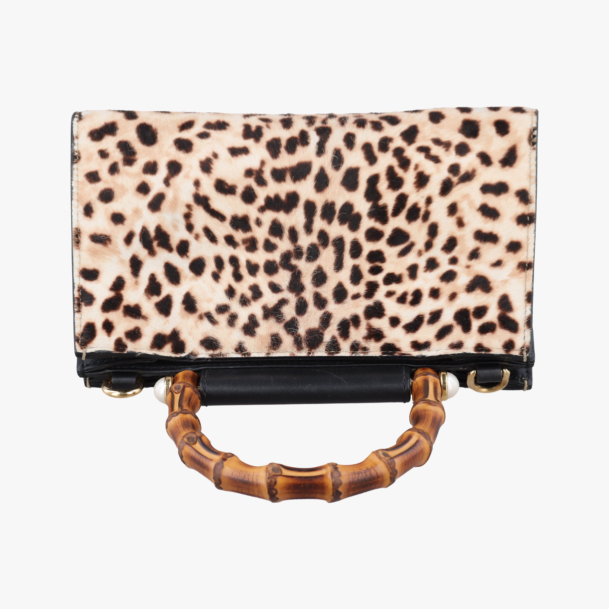 Pre-owned Gucci Bamboo Nymphaea Multicolour ponyhair 470271 shoulderbag | stylenewstar