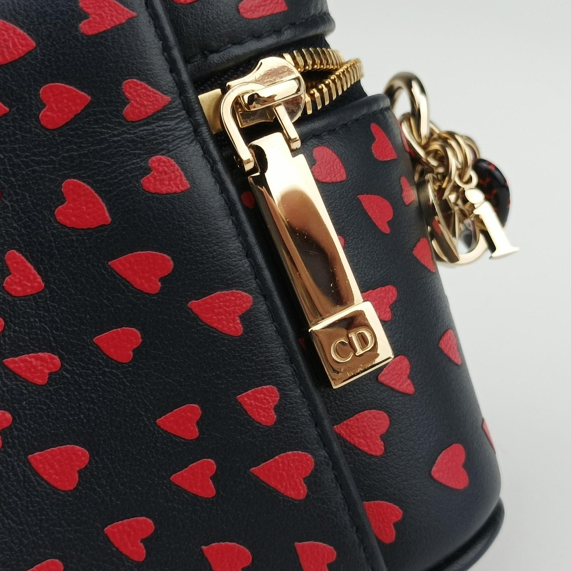 Vintage Christian Dior Micro Lady Dior Vanity Case Black×red Leather  shoulderbag | stylenewstar