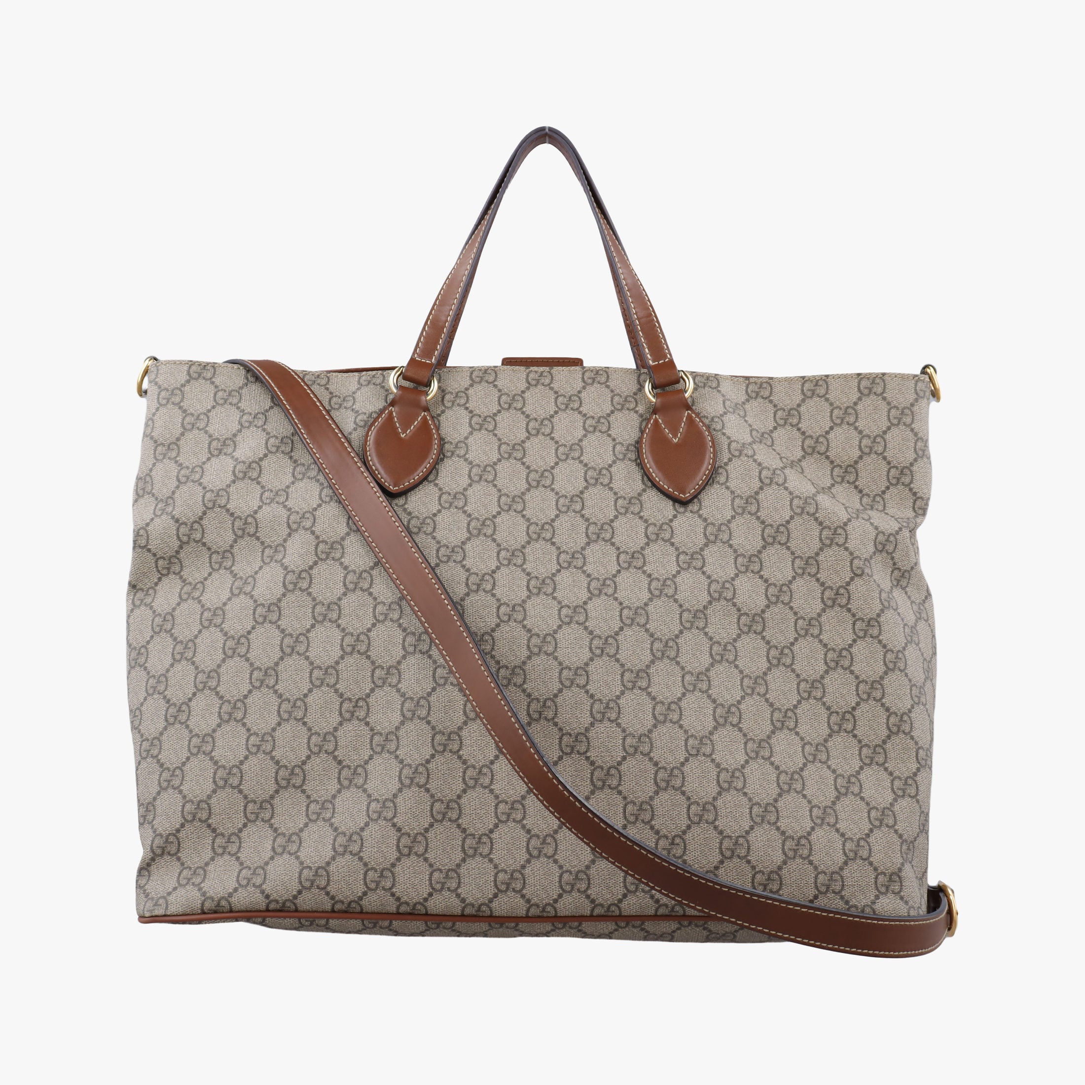 Vintage Gucci GG Supreme Brown × Beige PVC coated canvas×Leather 453705 shoulderbag | stylenewstar