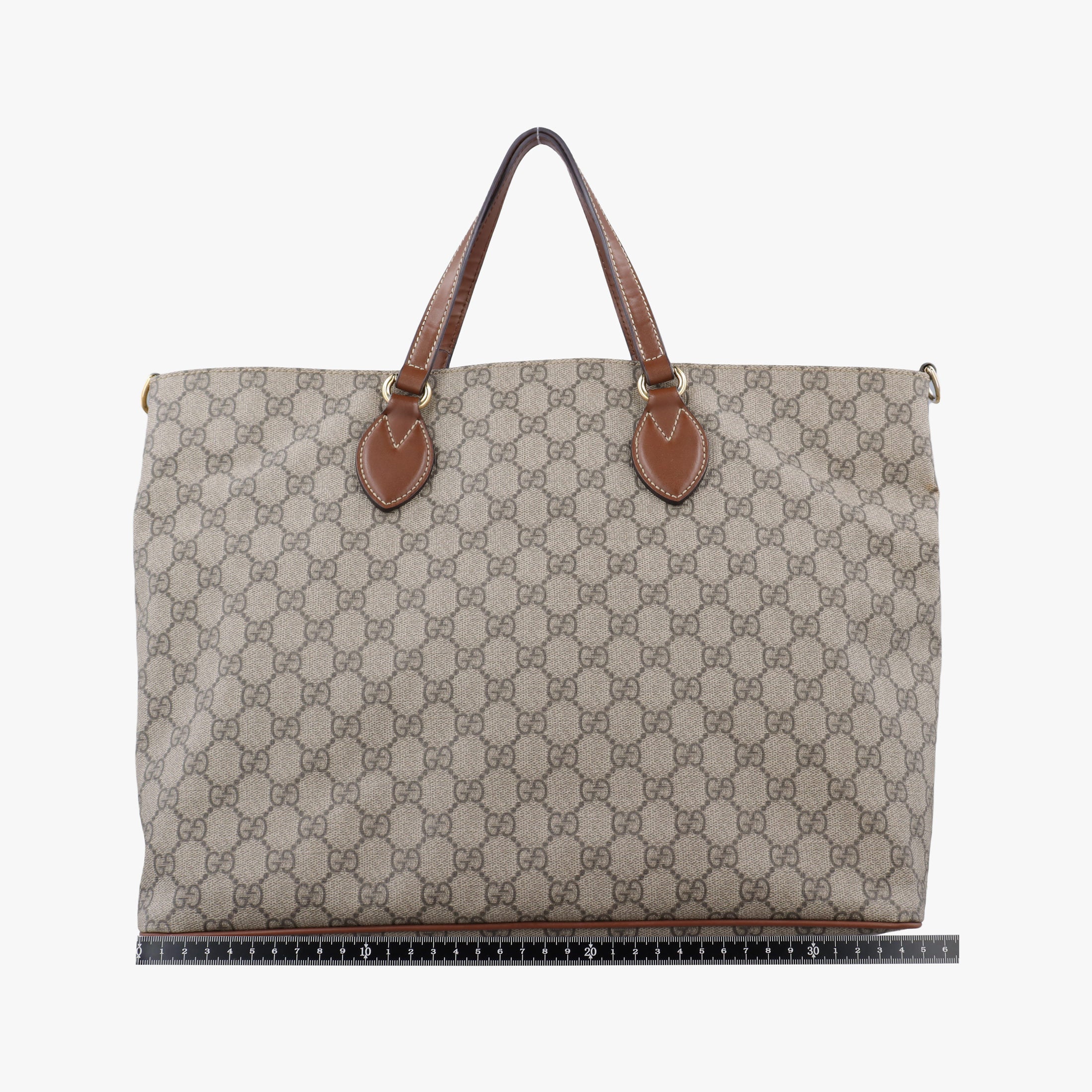 Vintage Gucci GG Supreme Brown × Beige PVC coated canvas×Leather 453705 shoulderbag | stylenewstar