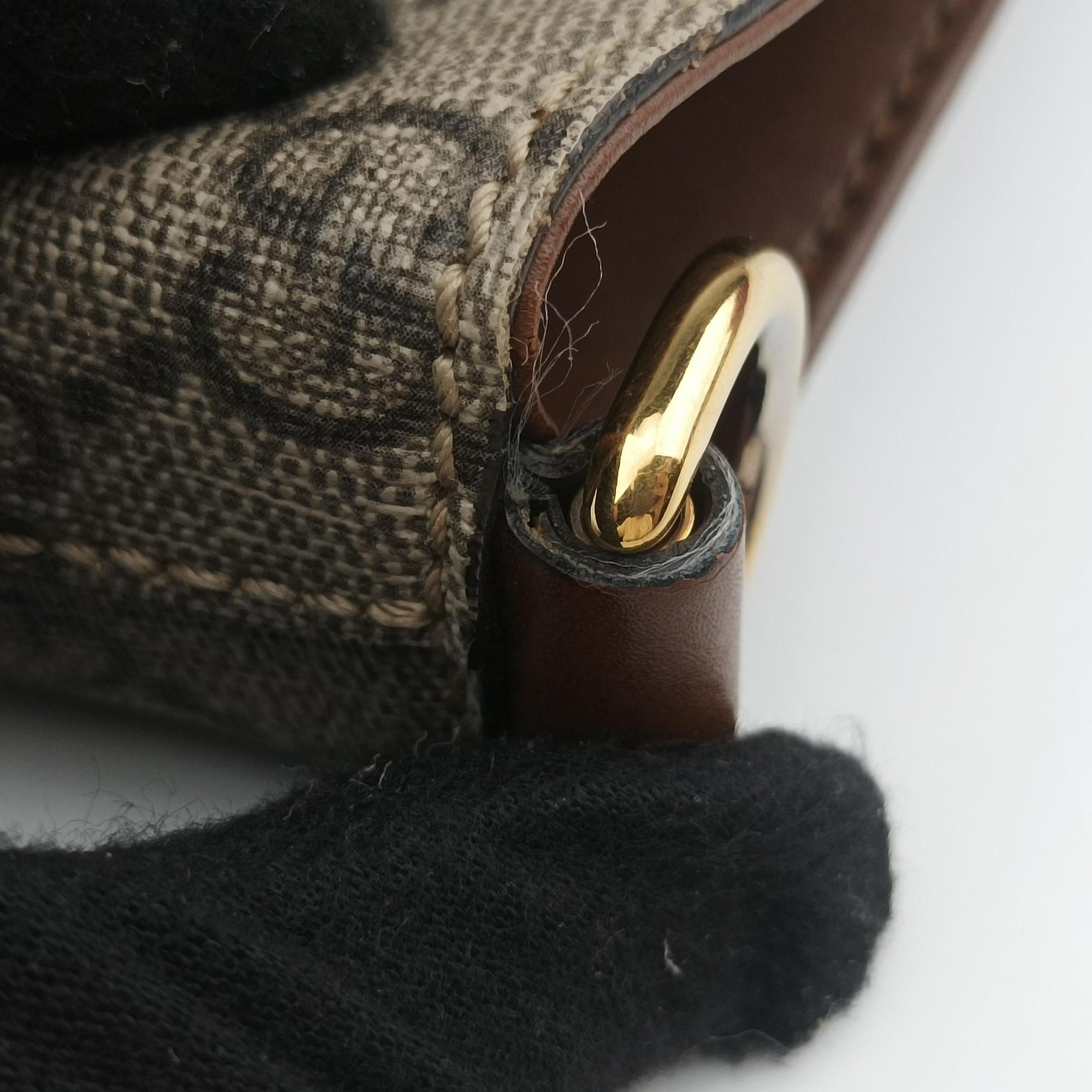 Vintage Gucci GG Supreme Brown × Beige PVC coated canvas×Leather 453705 shoulderbag | stylenewstar