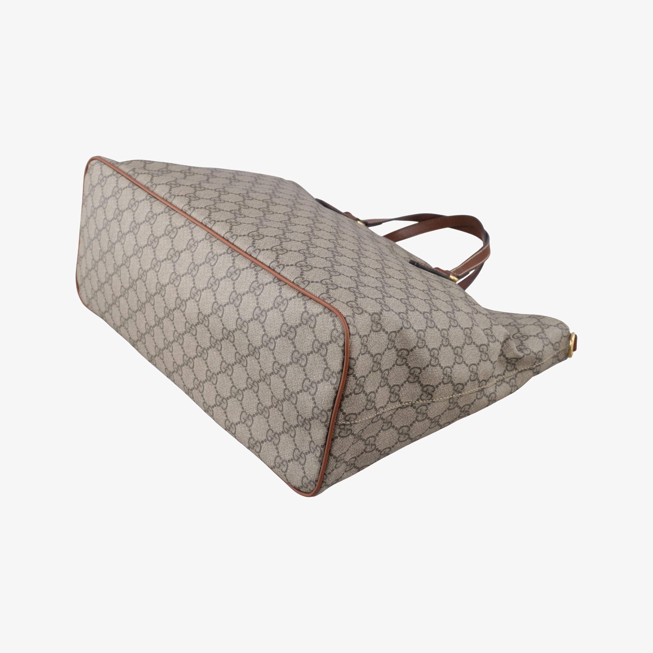 Vintage Gucci GG Supreme Brown × Beige PVC coated canvas×Leather 453705 shoulderbag | stylenewstar