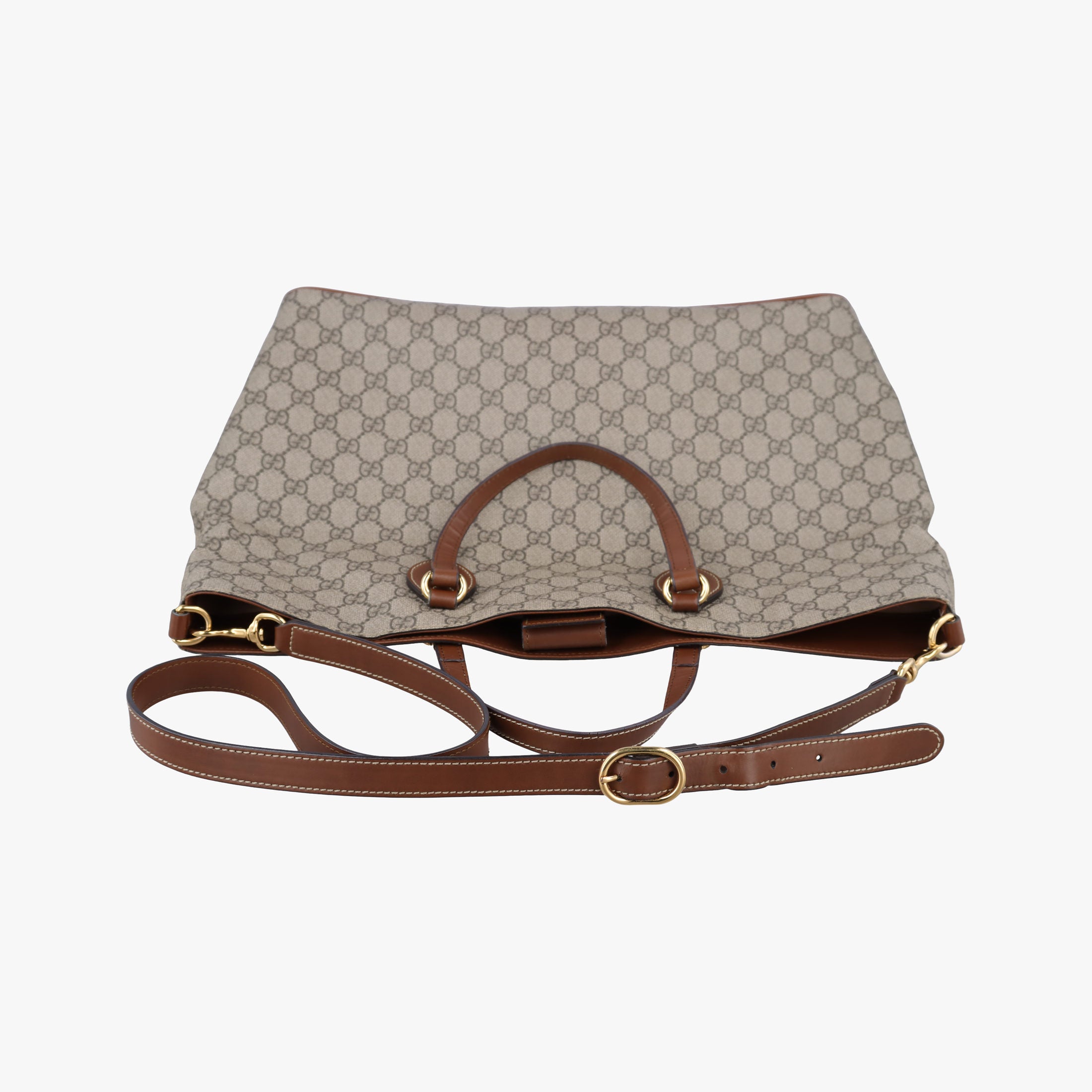 Vintage Gucci GG Supreme Brown × Beige PVC coated canvas×Leather 453705 shoulderbag | stylenewstar