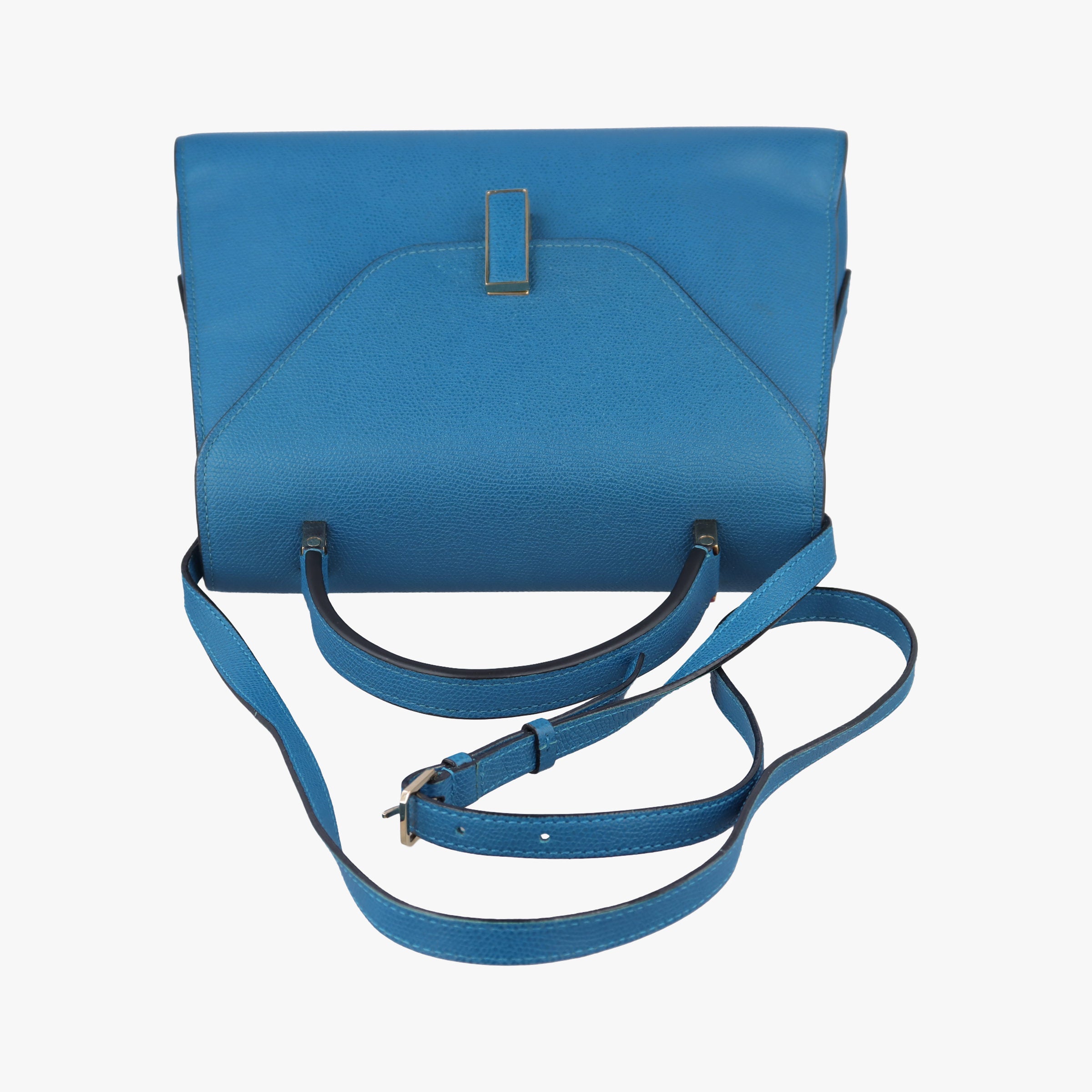 Pre-owned Valextra Iside Blue Calfskin  shoulderbag | stylenewstar