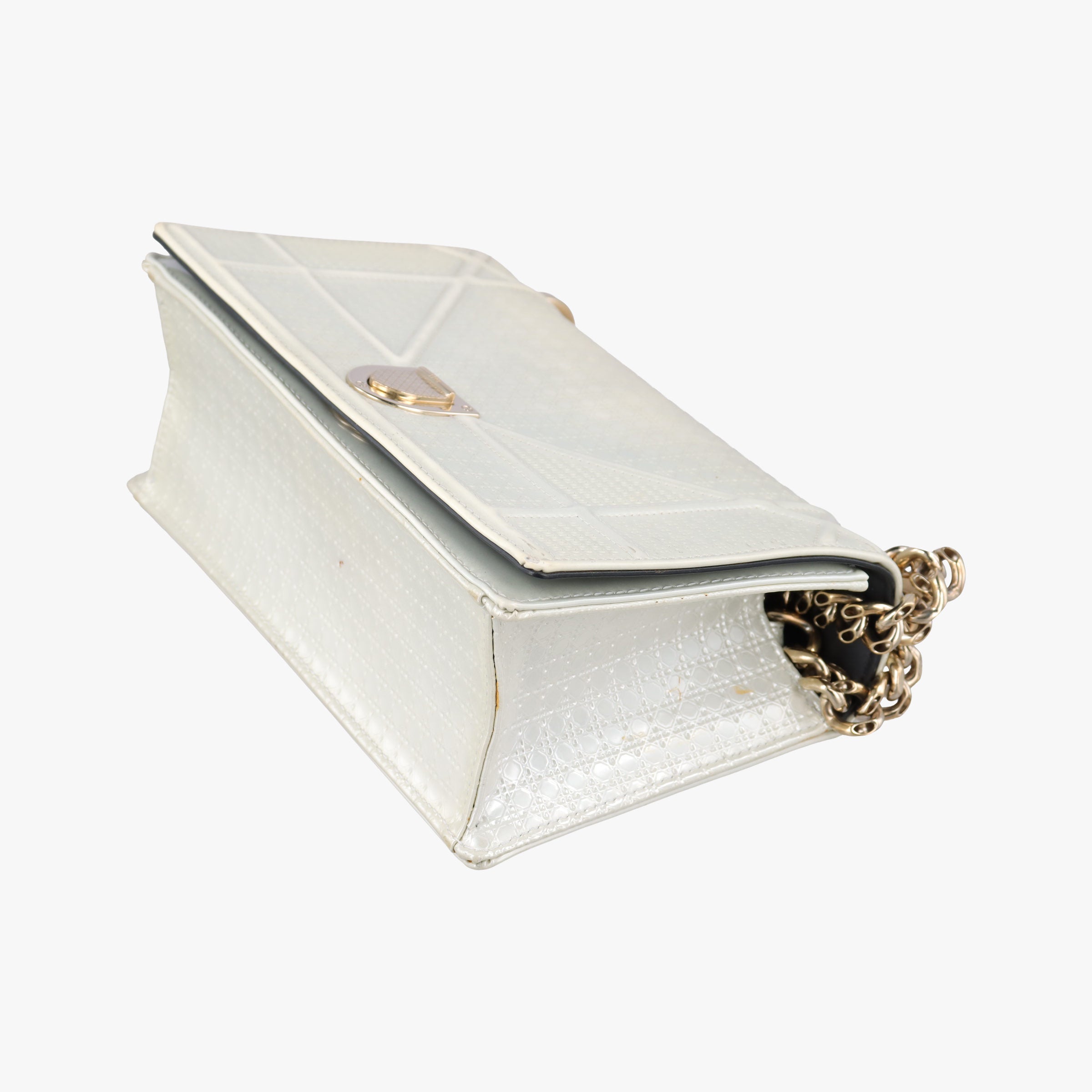Pre-owned Christian Dior Diorama White Leather  shoulderbag | stylenewstar