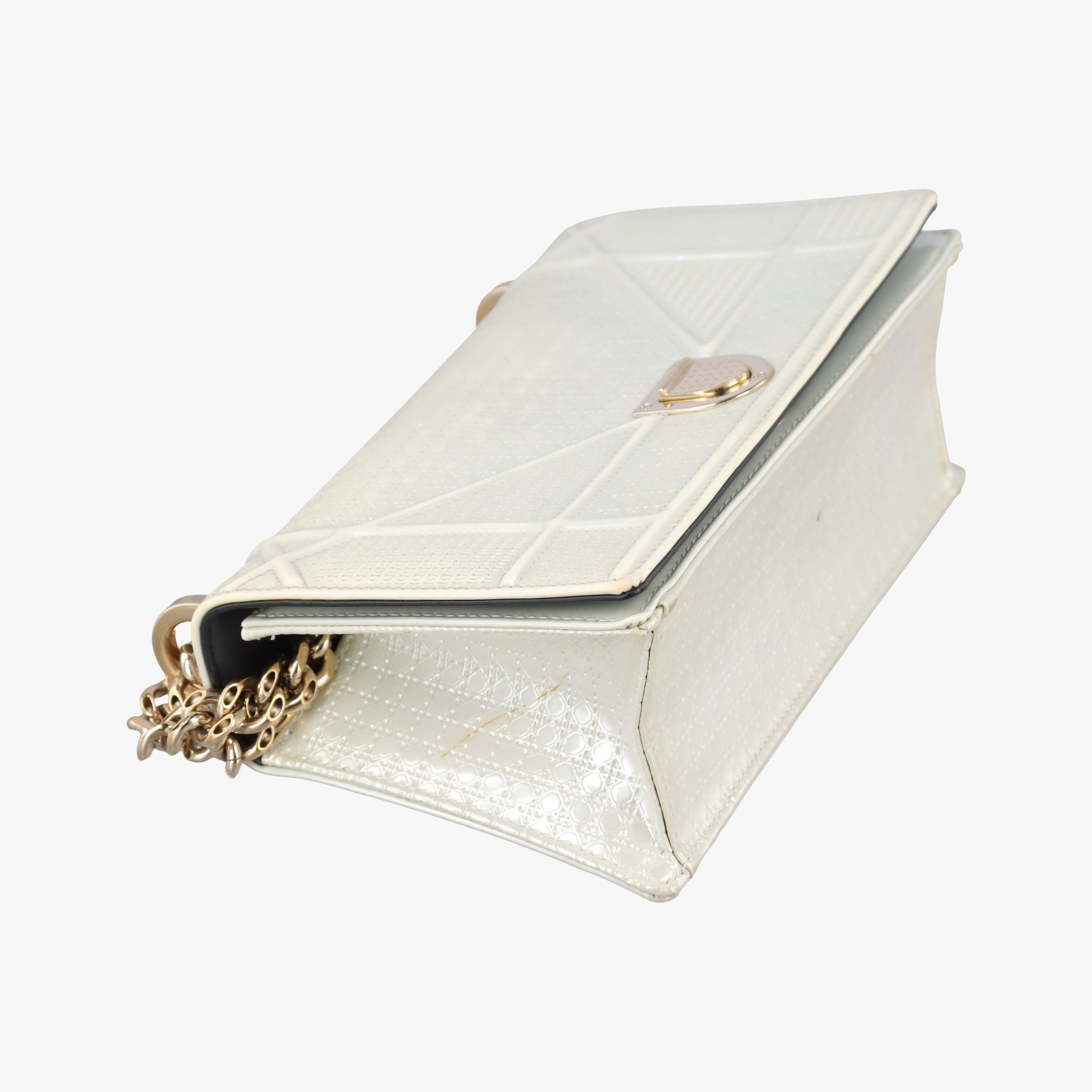 Pre-owned Christian Dior Diorama White Leather  shoulderbag | stylenewstar