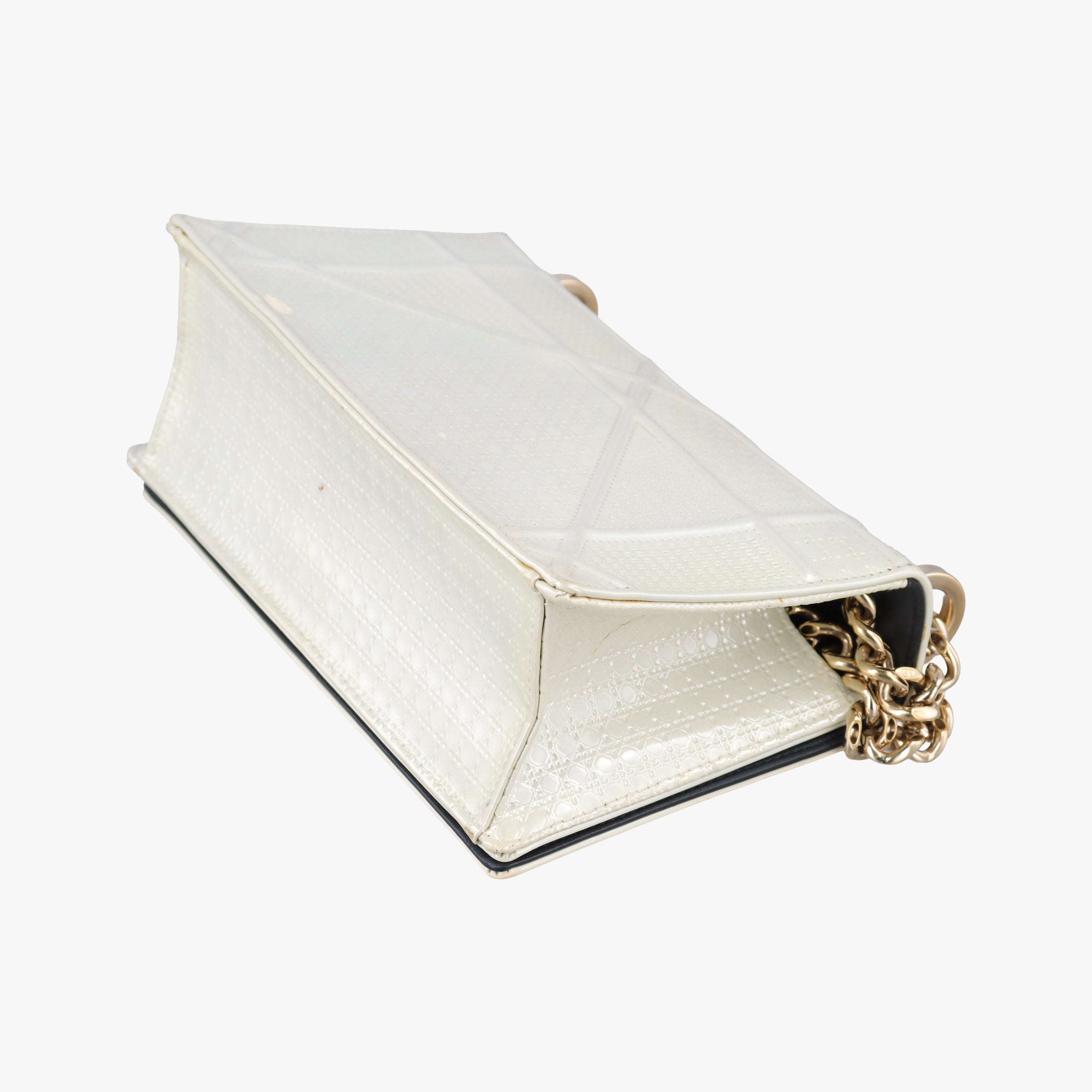 Pre-owned Christian Dior Diorama White Leather  shoulderbag | stylenewstar