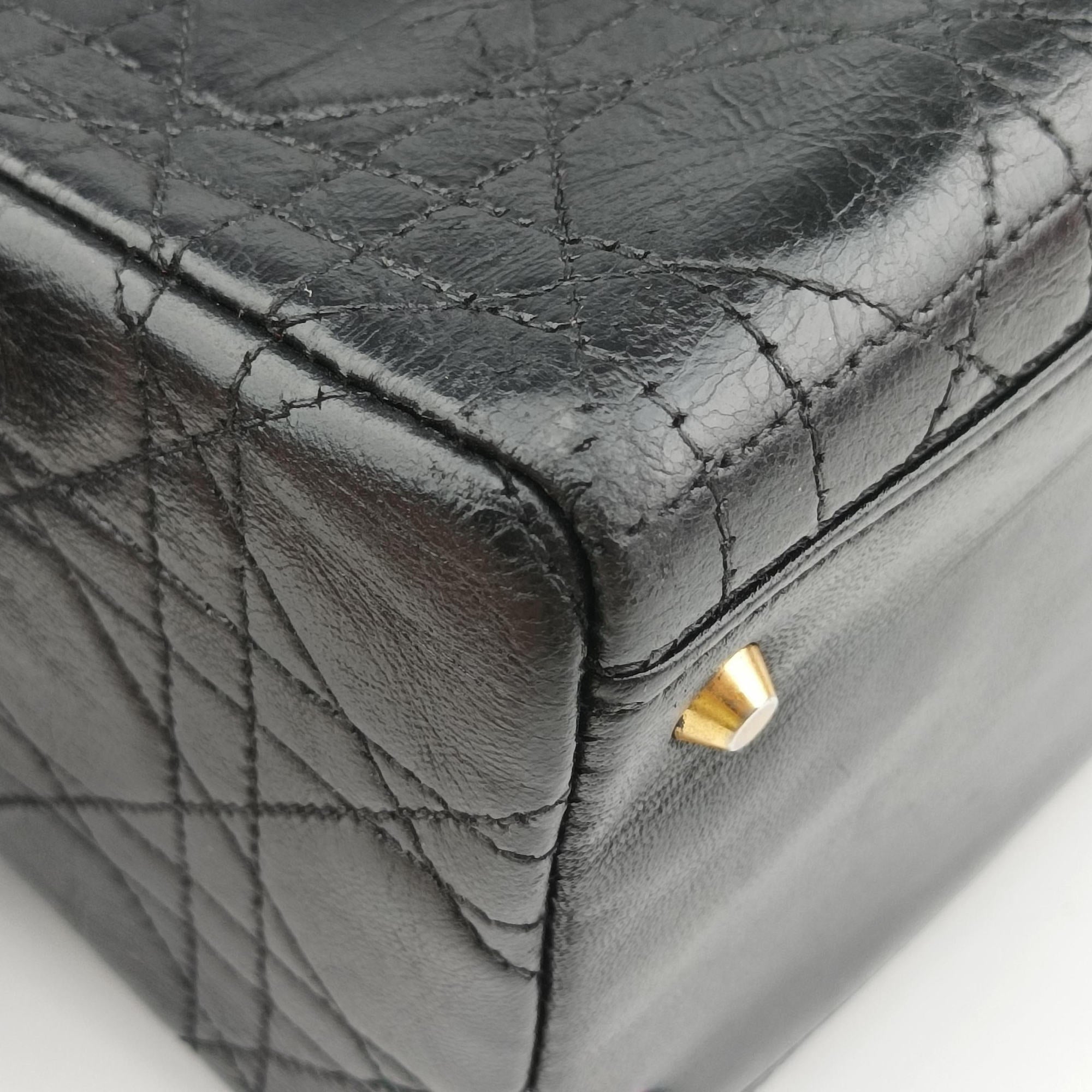 Pre-owned Christian Dior Lady Dior Black lambskin  shoulderbag | stylenewstar