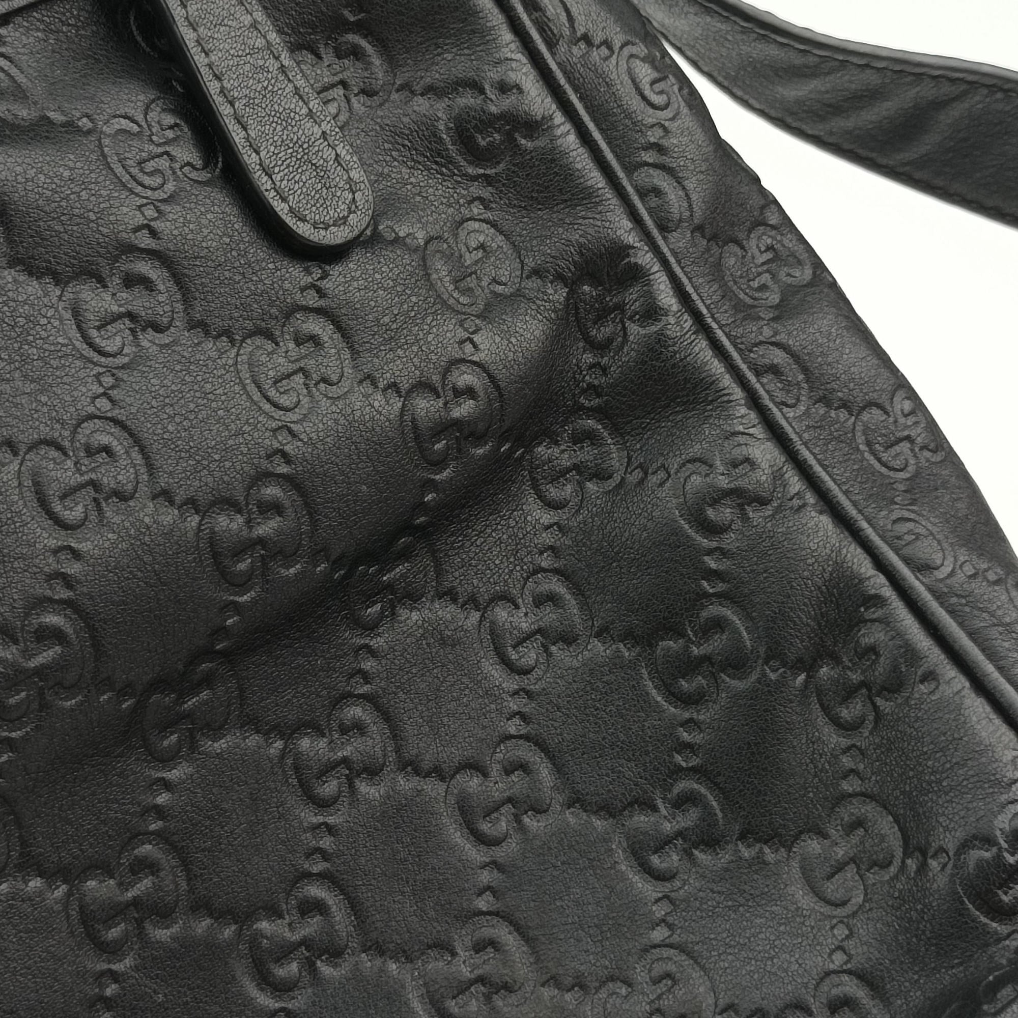 Pre-owned Gucci GG Imprime Messenger Black Leather 201448 shoulderbag | stylenewstar