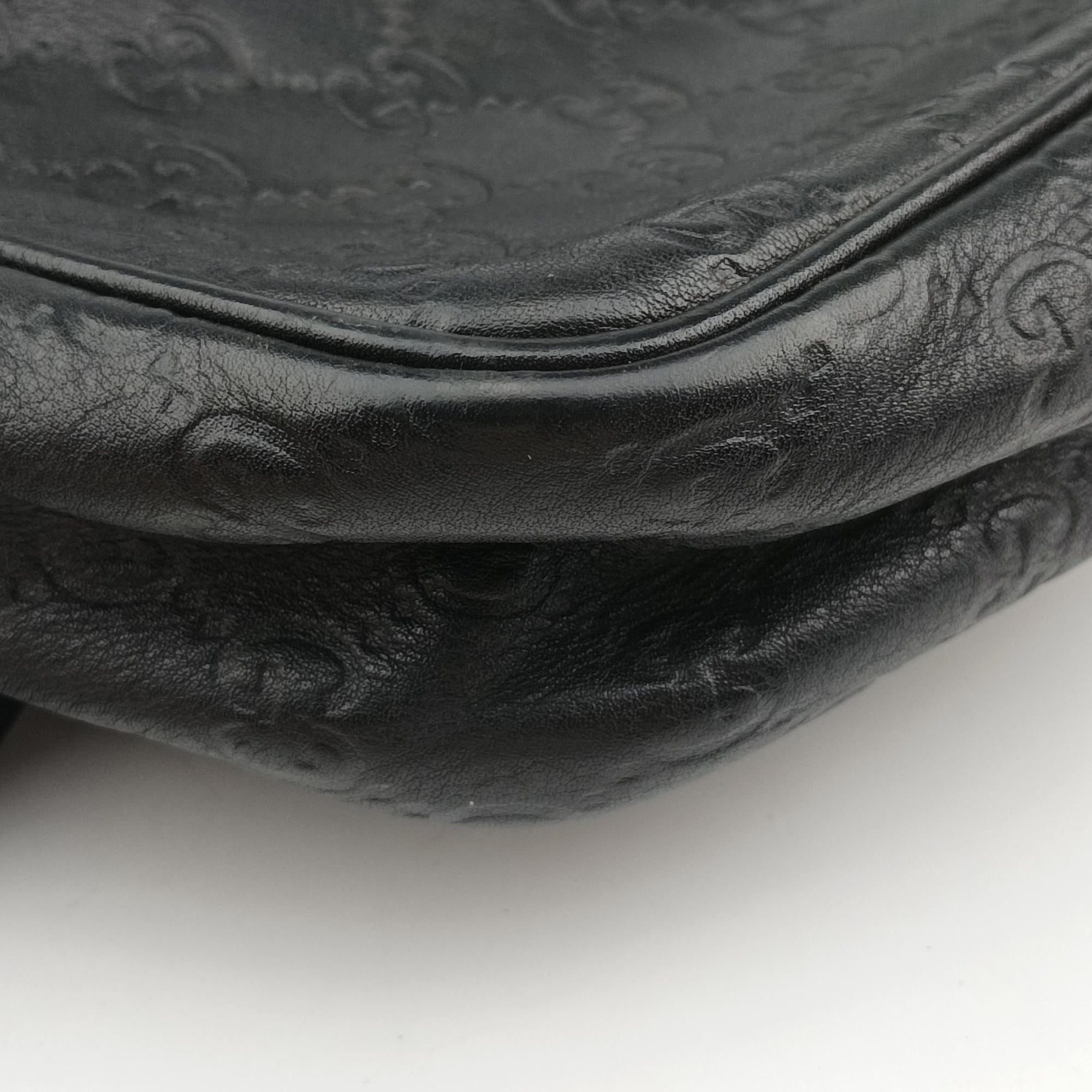 Pre-owned Gucci GG Imprime Messenger Black Leather 201448 shoulderbag | stylenewstar