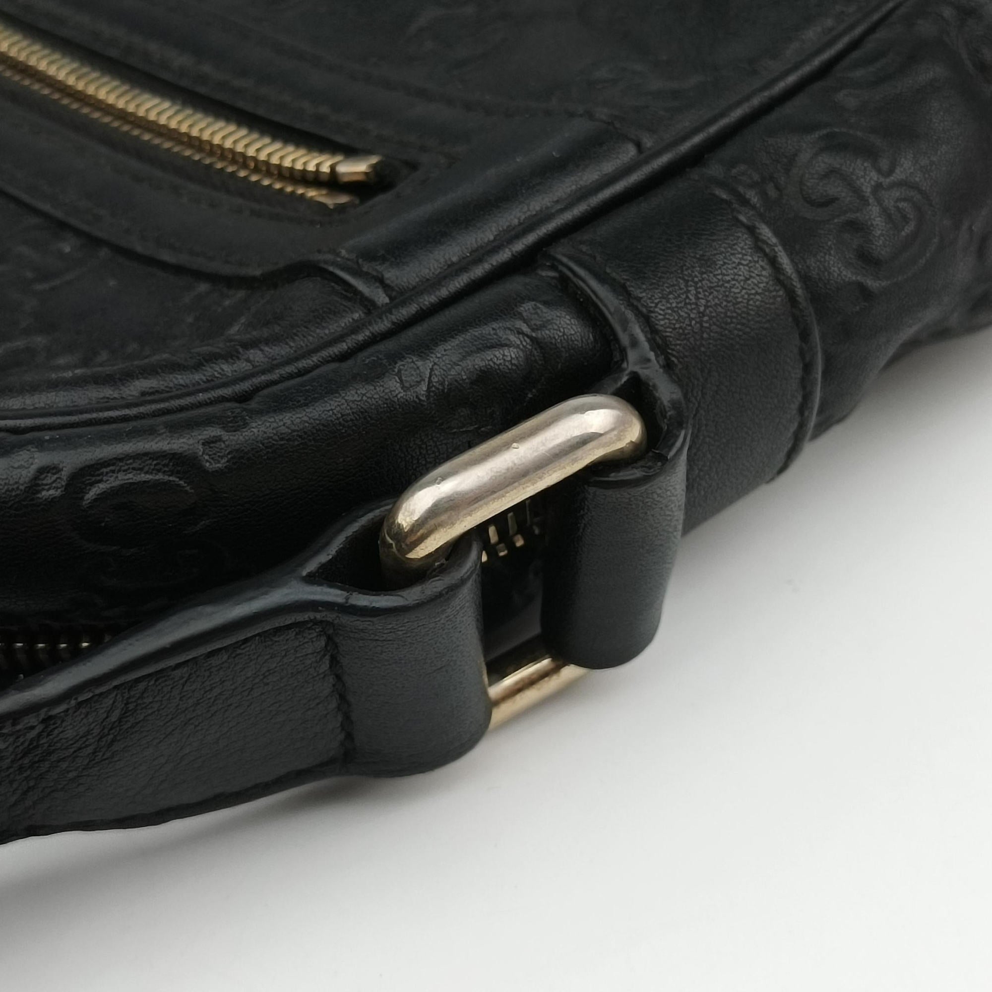 Pre-owned Gucci GG Imprime Messenger Black Leather 201448 shoulderbag | stylenewstar