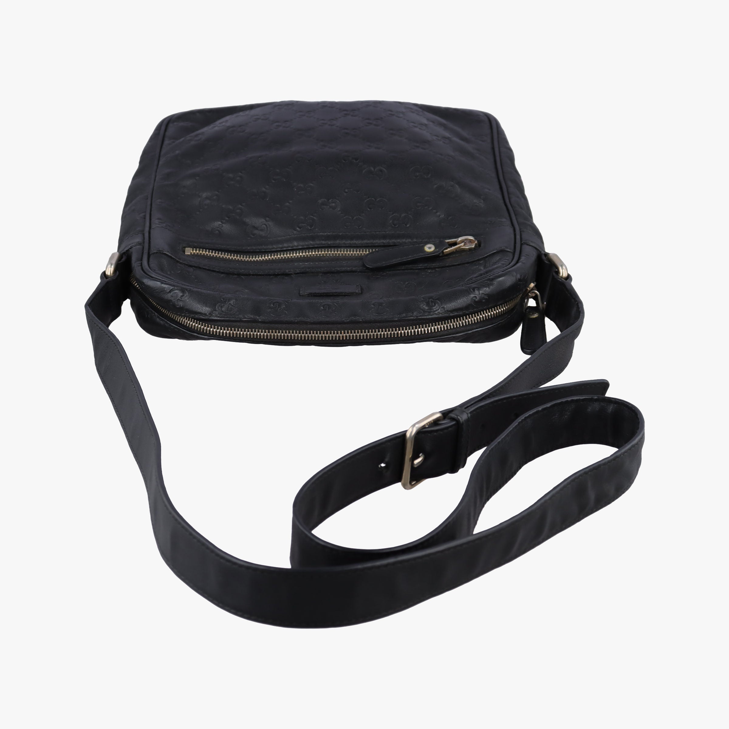 Pre-owned Gucci GG Imprime Messenger Black Leather 201448 shoulderbag | stylenewstar