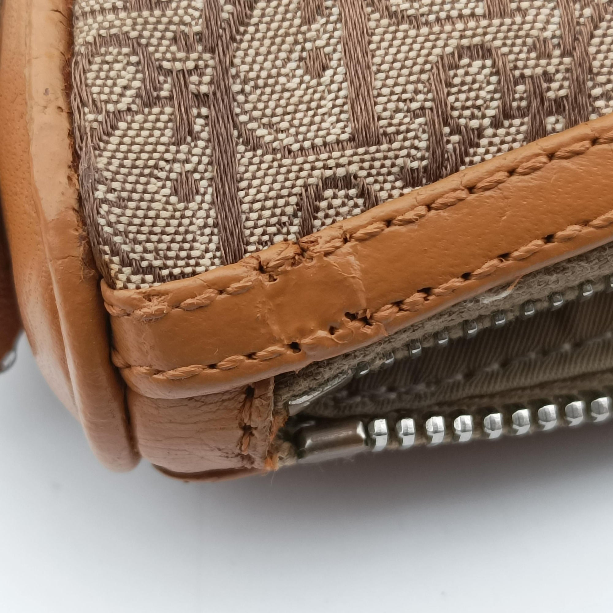 Pre-owned Christian Dior Street Chic Beige × Camel Canvas × Leather  shoulderbag | stylenewstar