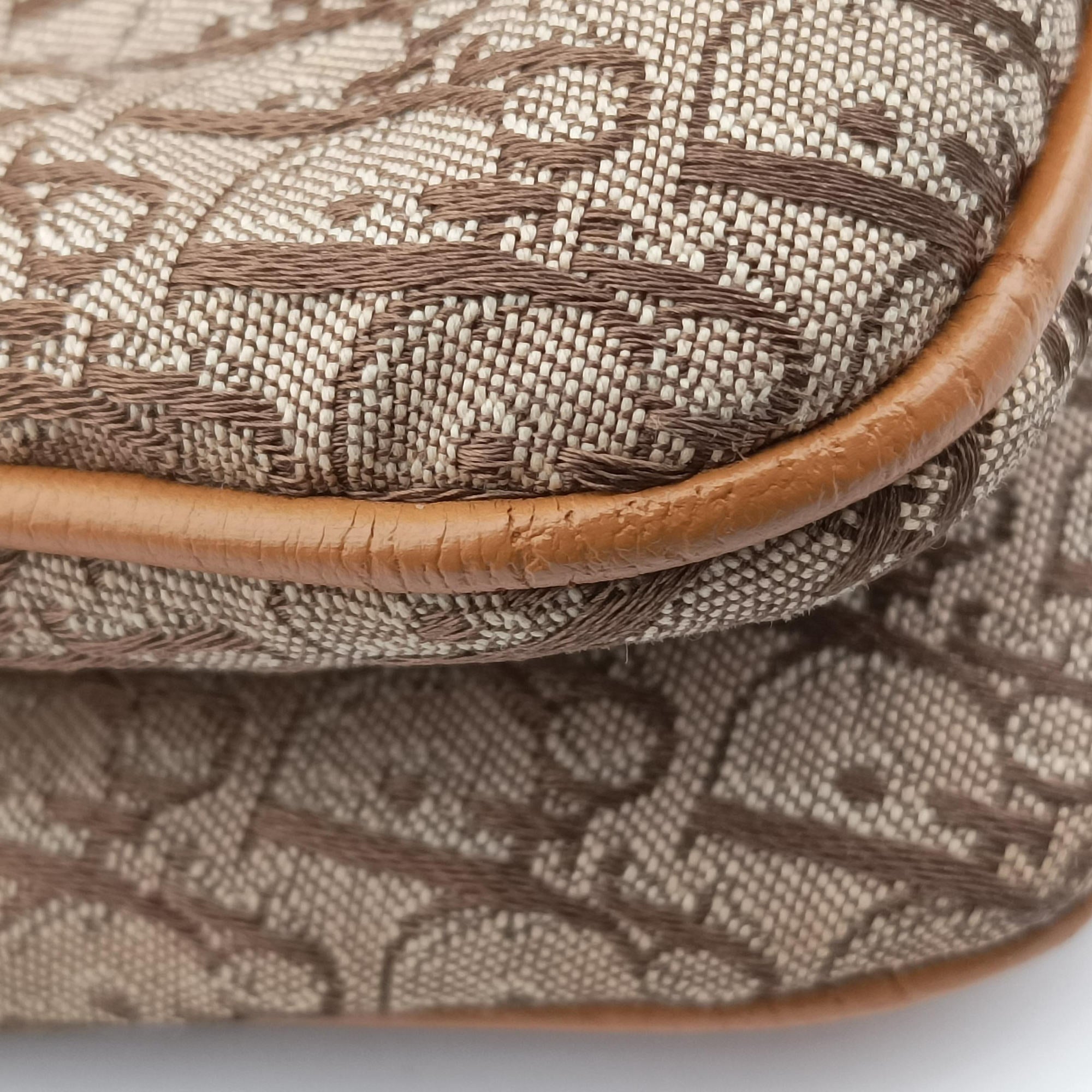 Pre-owned Christian Dior Street Chic Beige × Camel Canvas × Leather  shoulderbag | stylenewstar