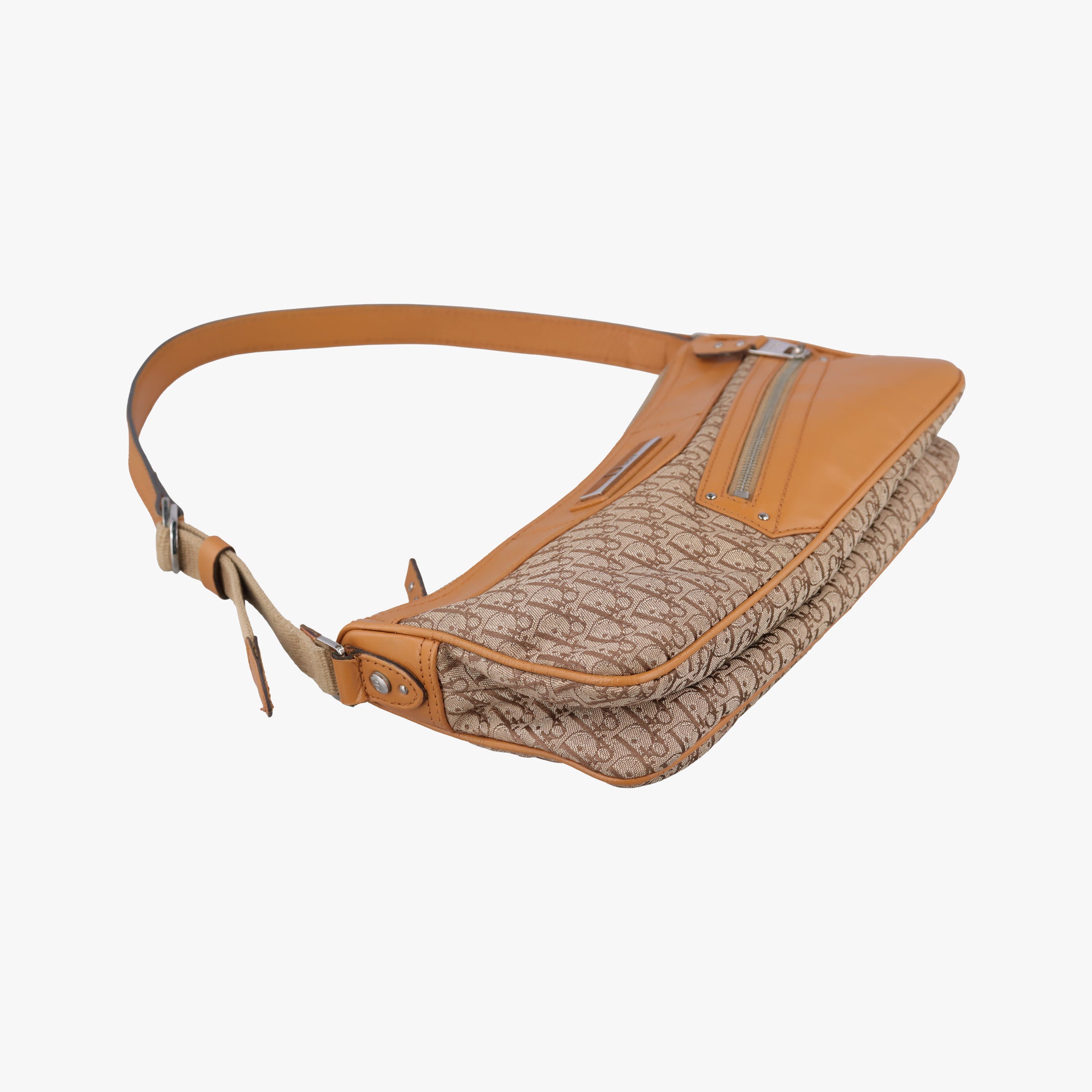 Pre-owned Christian Dior Street Chic Beige × Camel Canvas × Leather  shoulderbag | stylenewstar