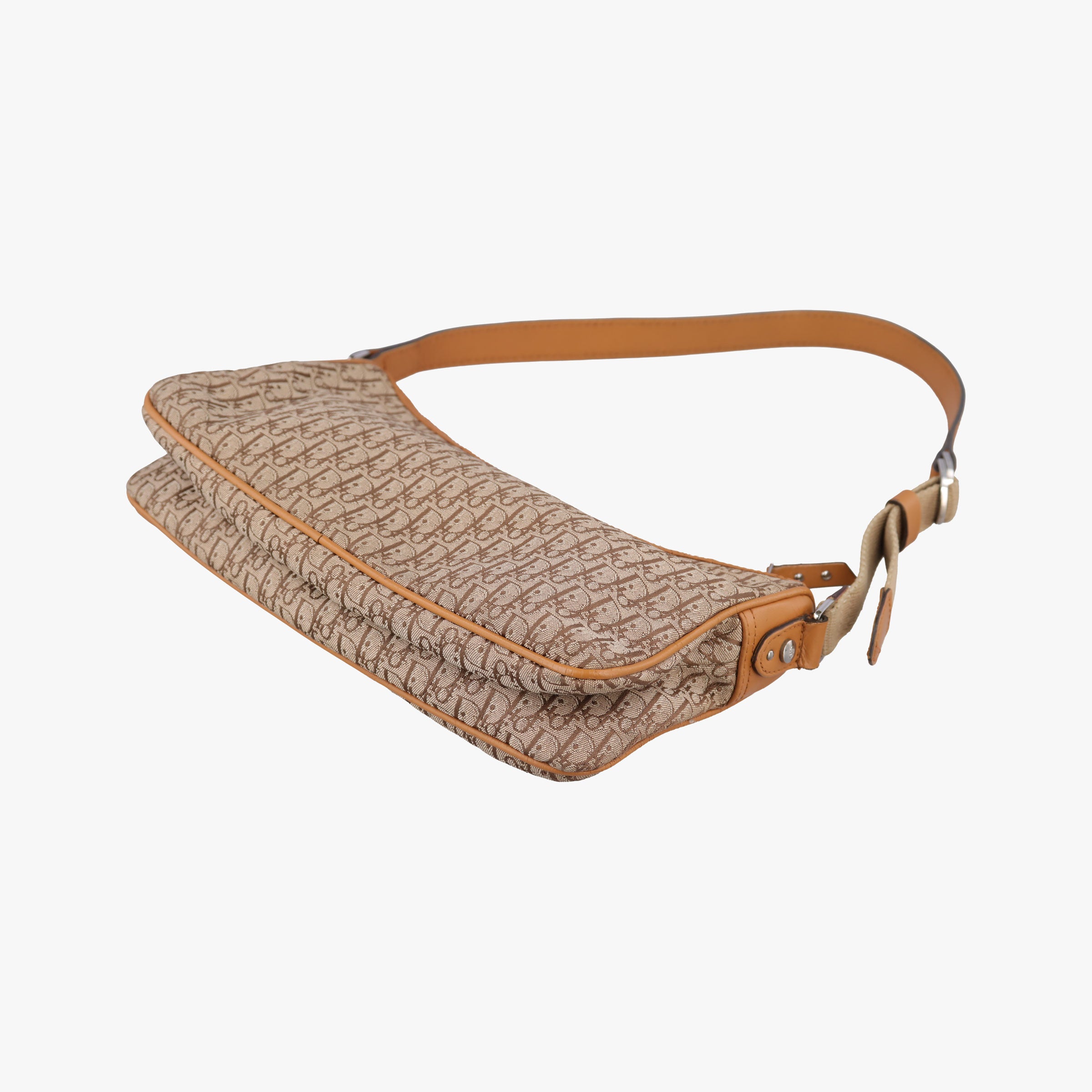 Pre-owned Christian Dior Street Chic Beige × Camel Canvas × Leather  shoulderbag | stylenewstar