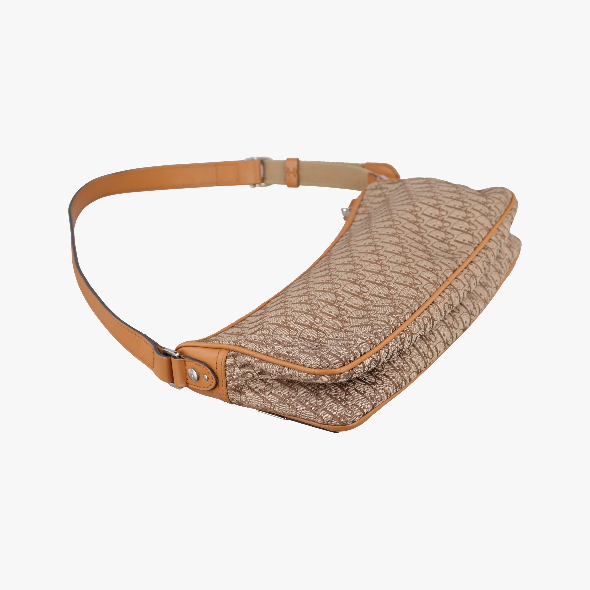 Pre-owned Christian Dior Street Chic Beige × Camel Canvas × Leather  shoulderbag | stylenewstar