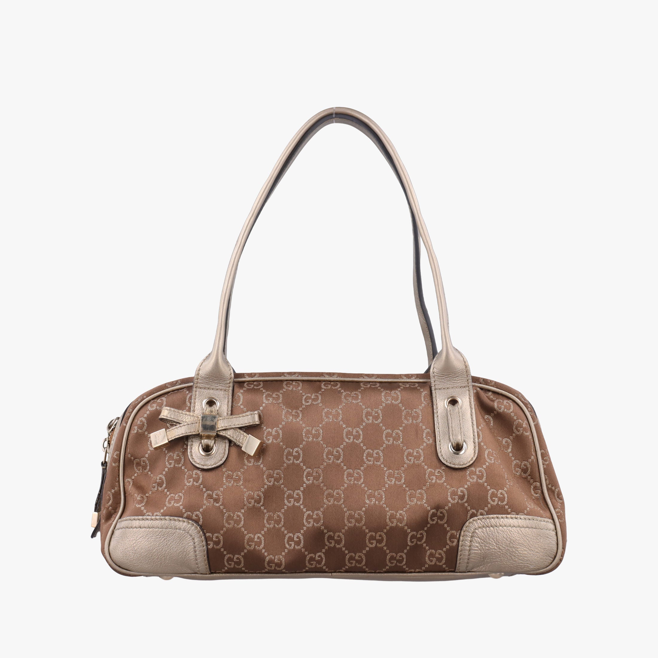 Pre-owned Gucci Princy Beige×Champagne Gold GG Canvas × leather 161720 handbag | stylenewstar