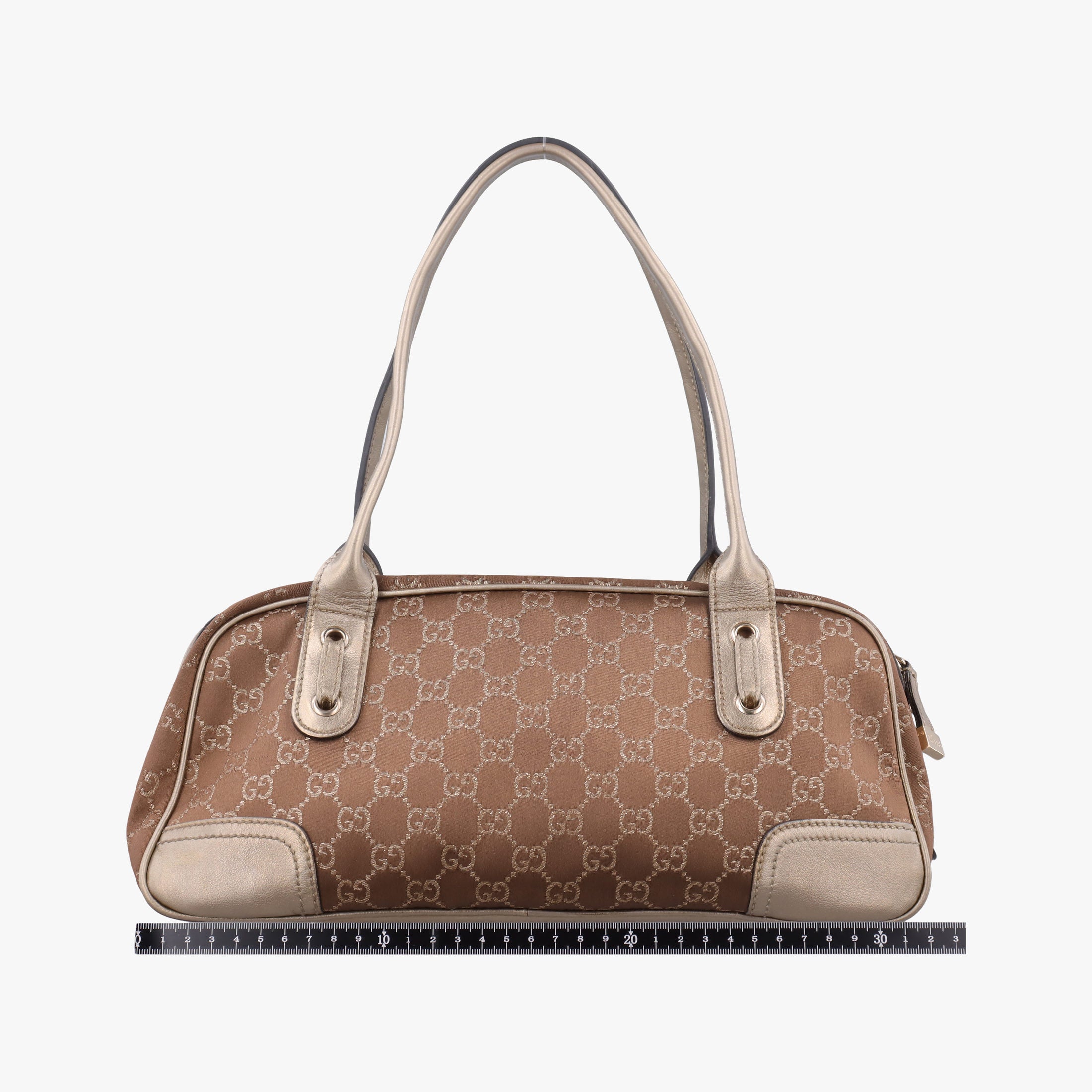 Pre-owned Gucci Princy Beige×Champagne Gold GG Canvas × leather 161720 handbag | stylenewstar