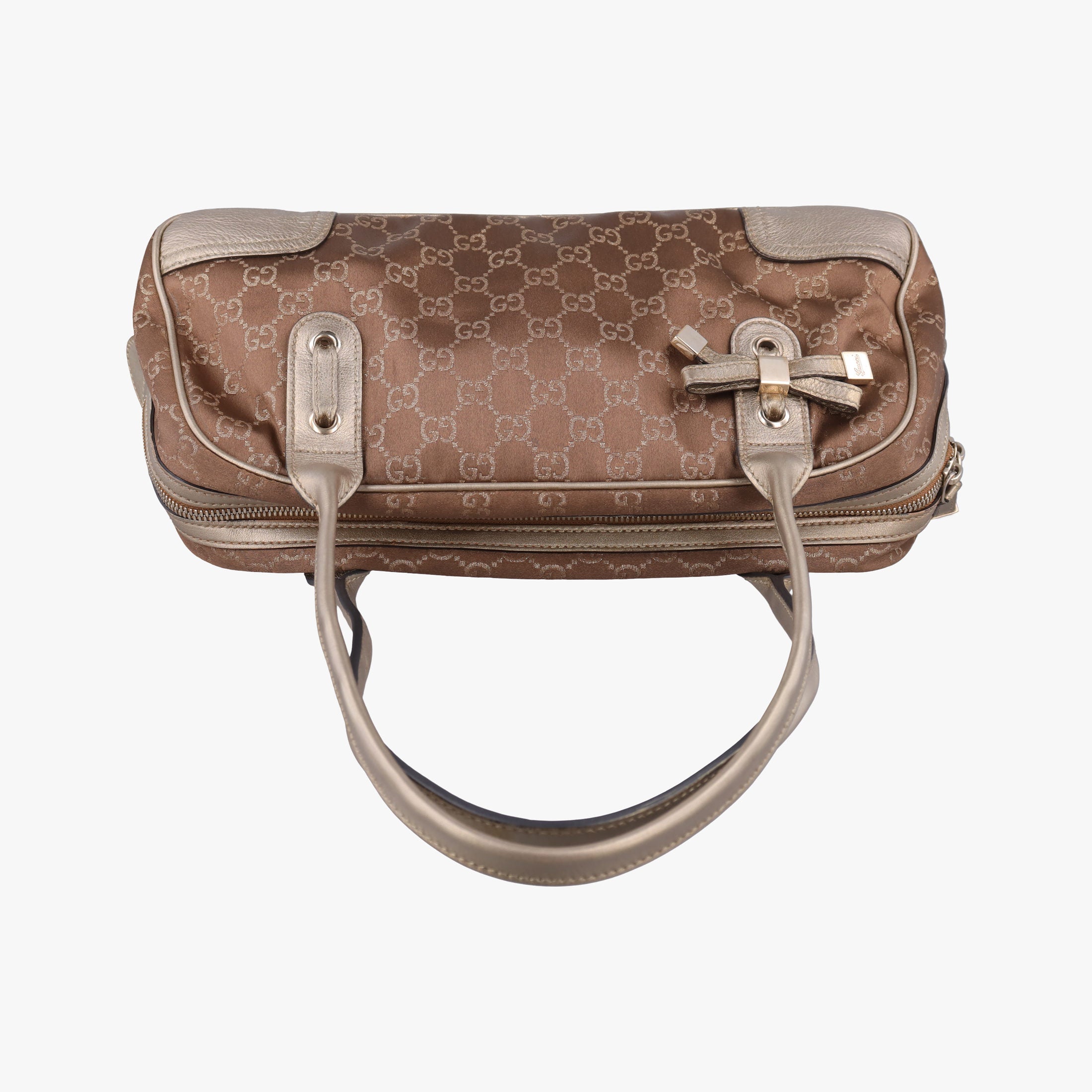 Pre-owned Gucci Princy Beige×Champagne Gold GG Canvas × leather 161720 handbag | stylenewstar