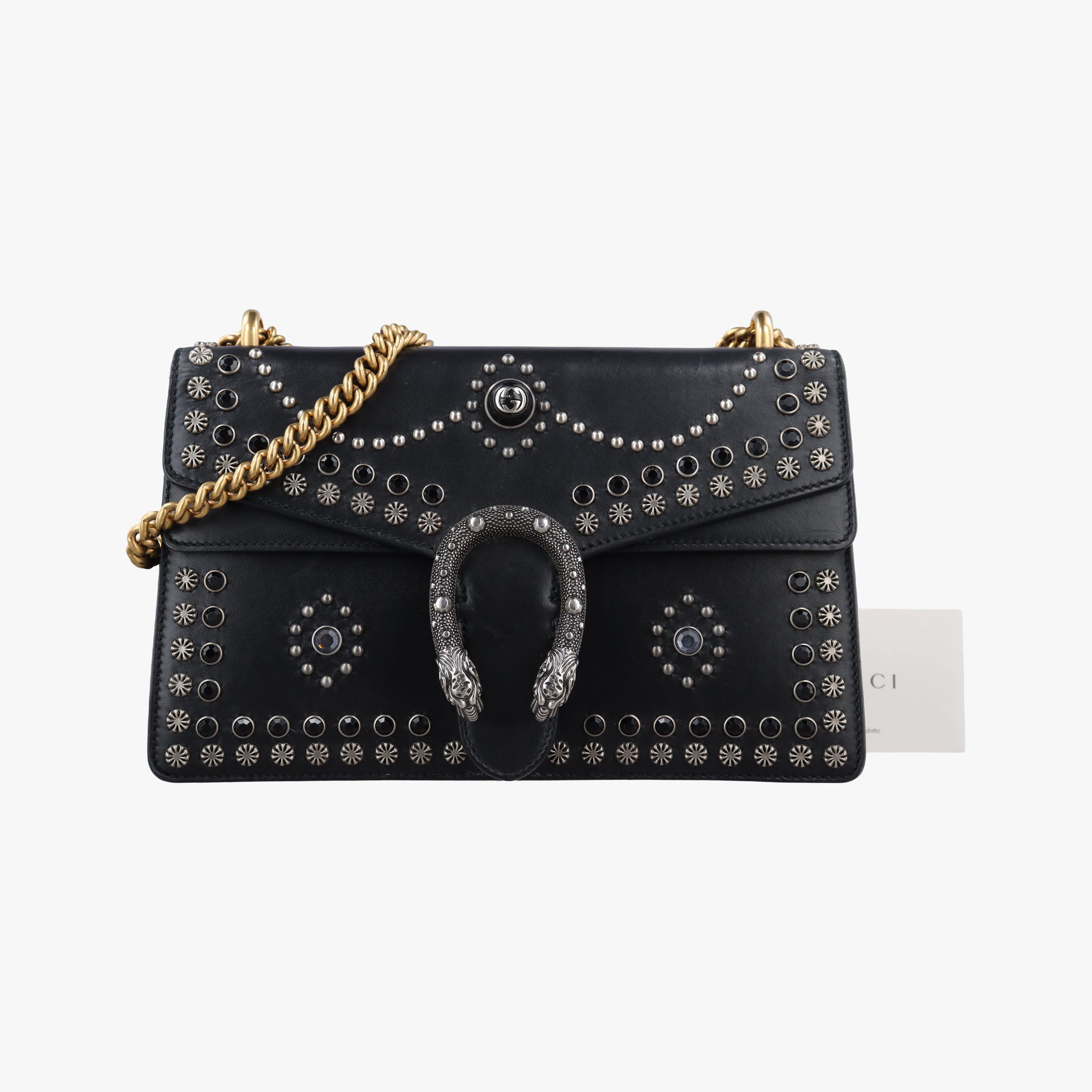 Pre-owned Gucci Dionysus Black Leather 400249 shoulderbag | stylenewstar