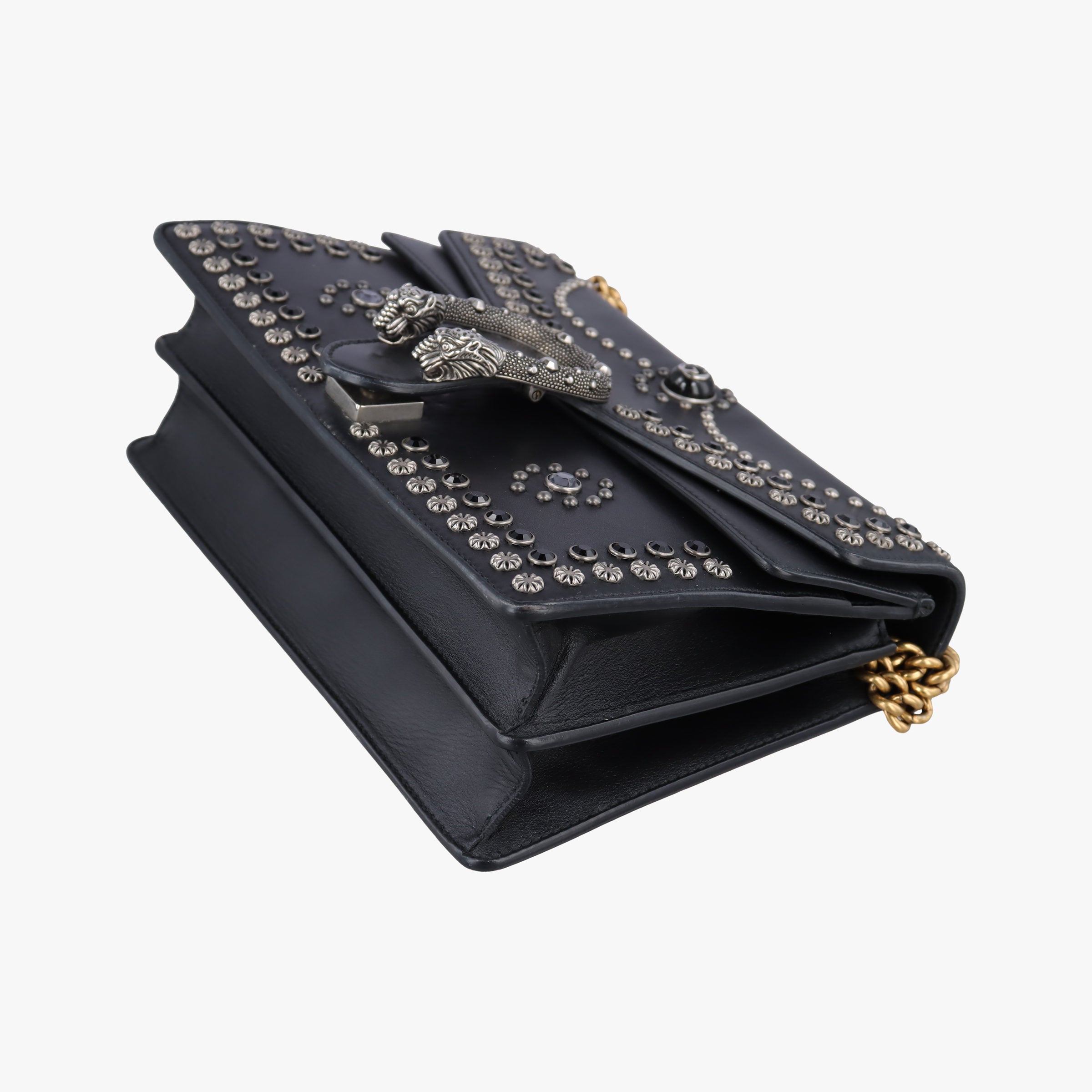 Pre-owned Gucci Dionysus Black Leather 400249 shoulderbag | stylenewstar