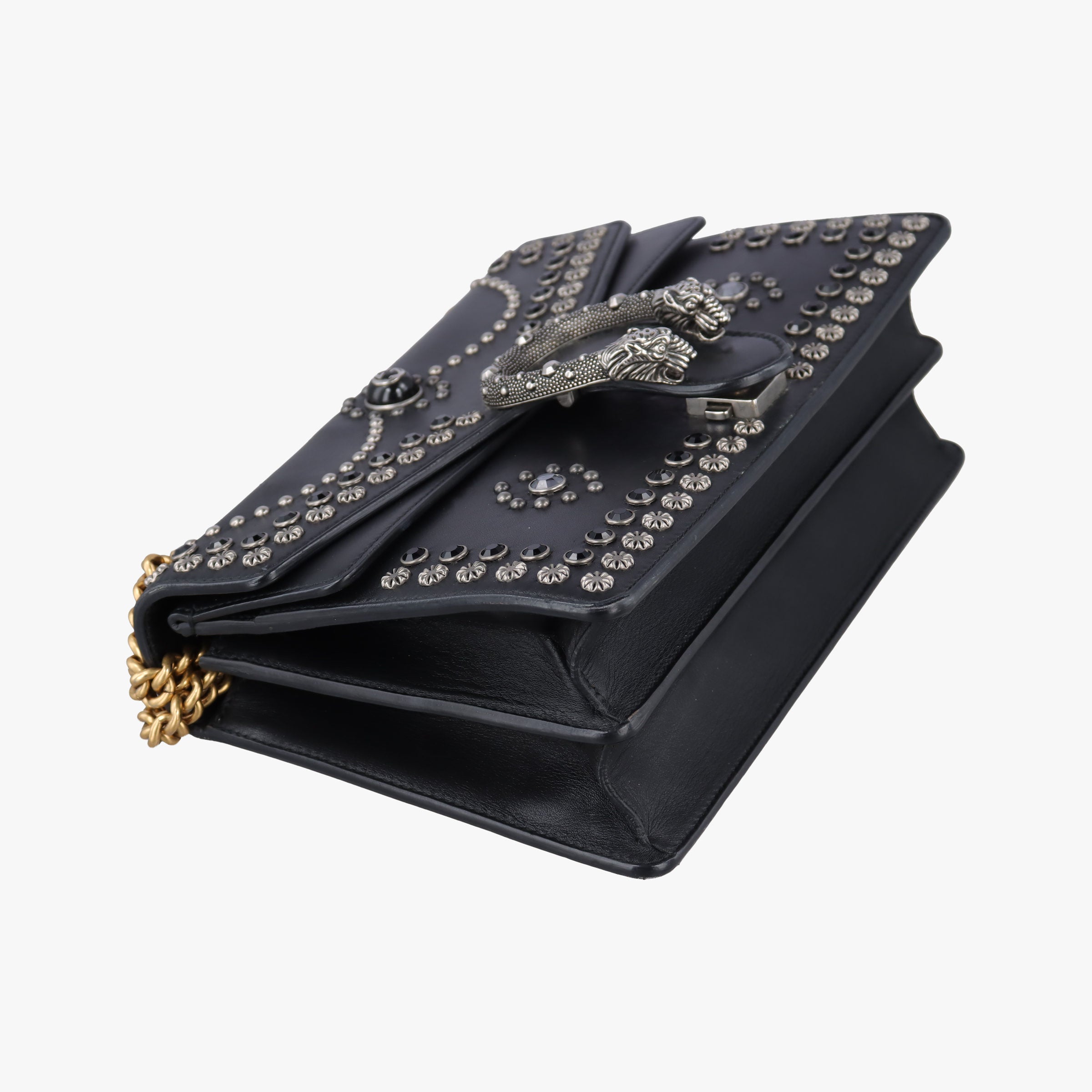 Pre-owned Gucci Dionysus Black Leather 400249 shoulderbag | stylenewstar