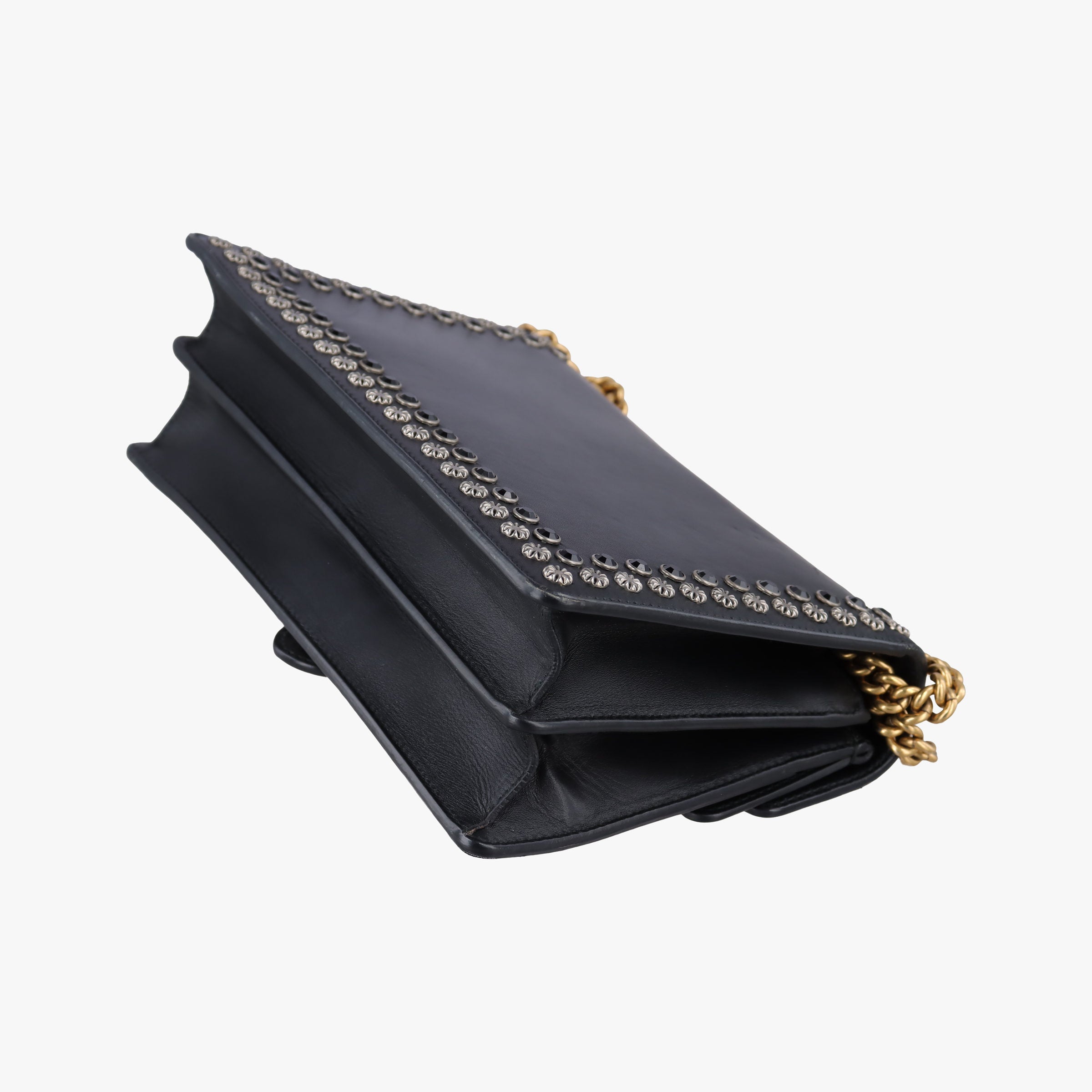 Pre-owned Gucci Dionysus Black Leather 400249 shoulderbag | stylenewstar