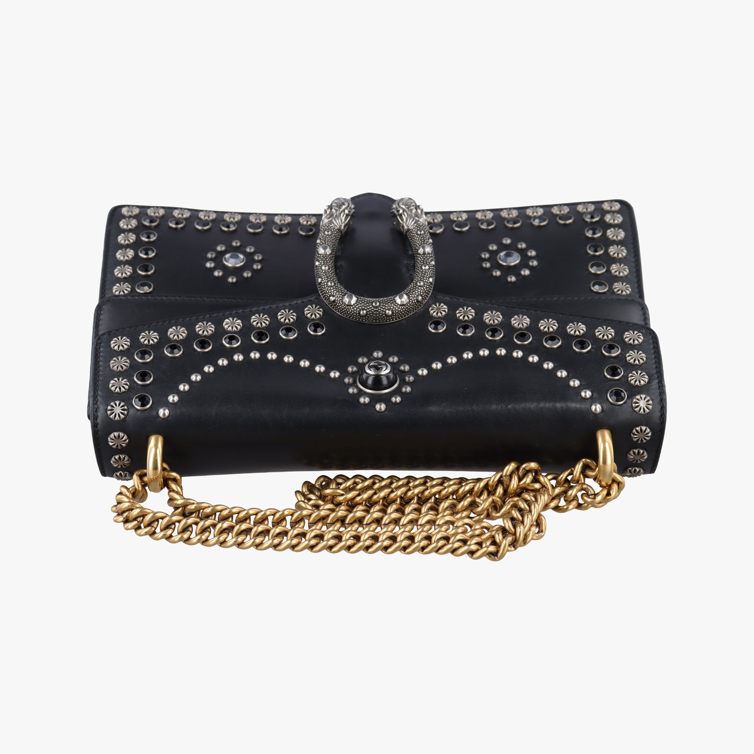 Pre-owned Gucci Dionysus Black Leather 400249 shoulderbag | stylenewstar