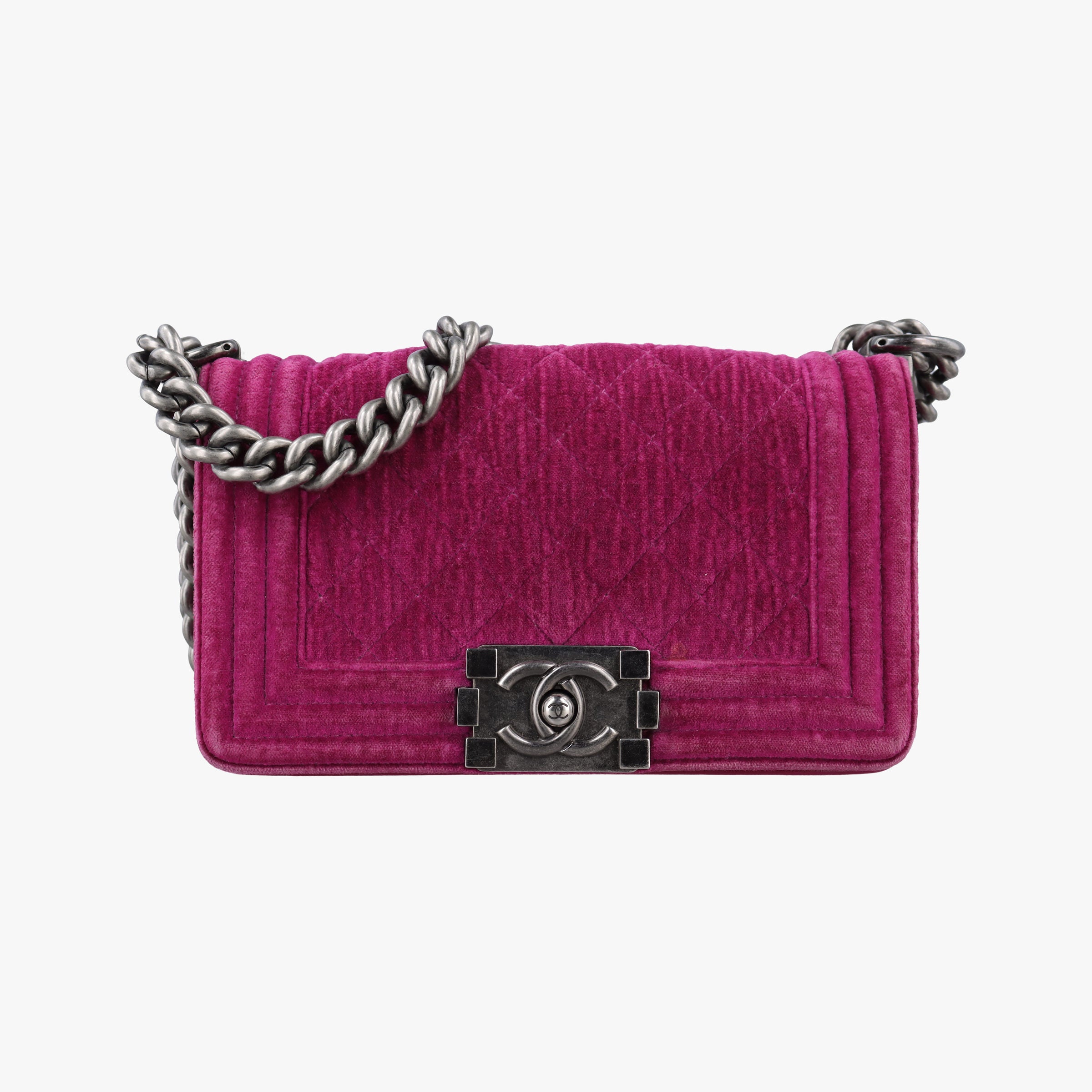 Pre-owned Chanel BOY CHANEL Rose velour A67416 shoulderbag | stylenewstar