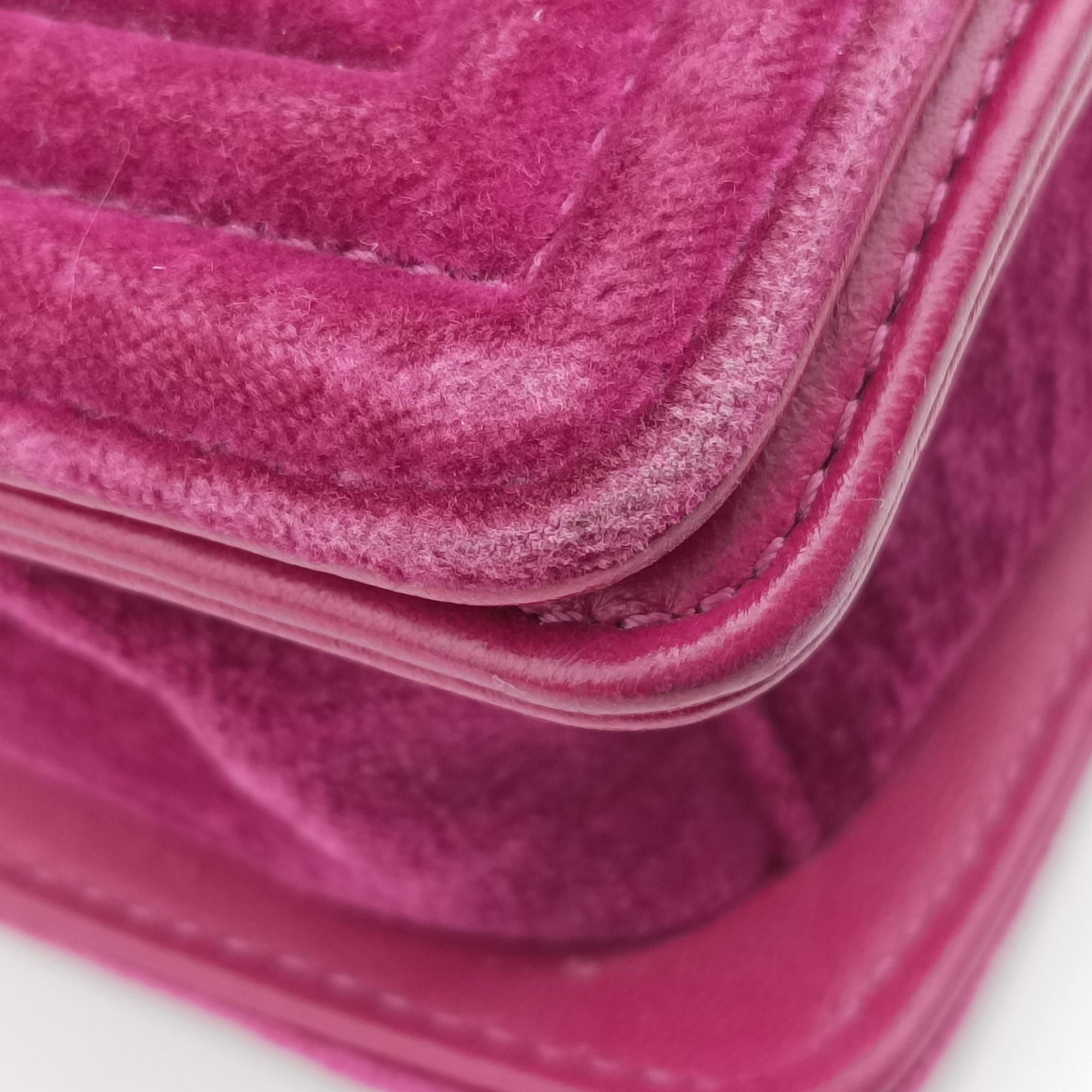 Pre-owned Chanel BOY CHANEL Rose velour A67416 shoulderbag | stylenewstar