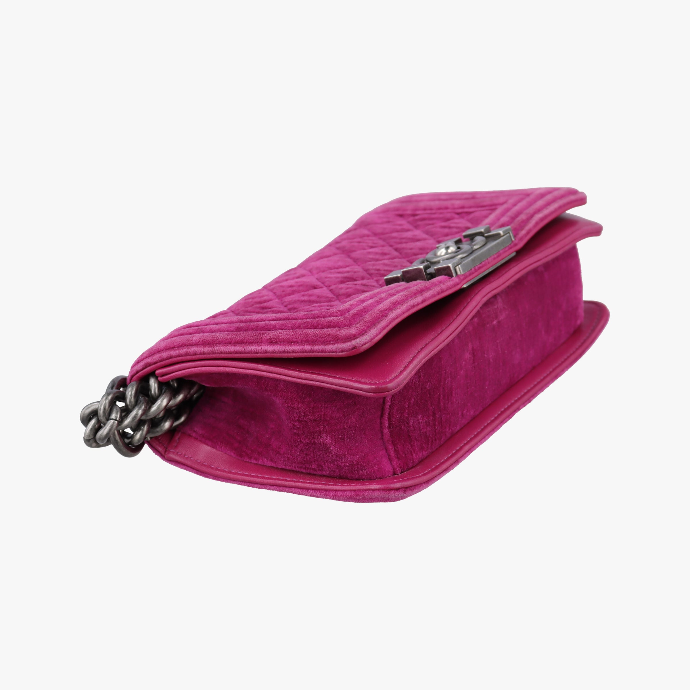 Pre-owned Chanel BOY CHANEL Rose velour A67416 shoulderbag | stylenewstar