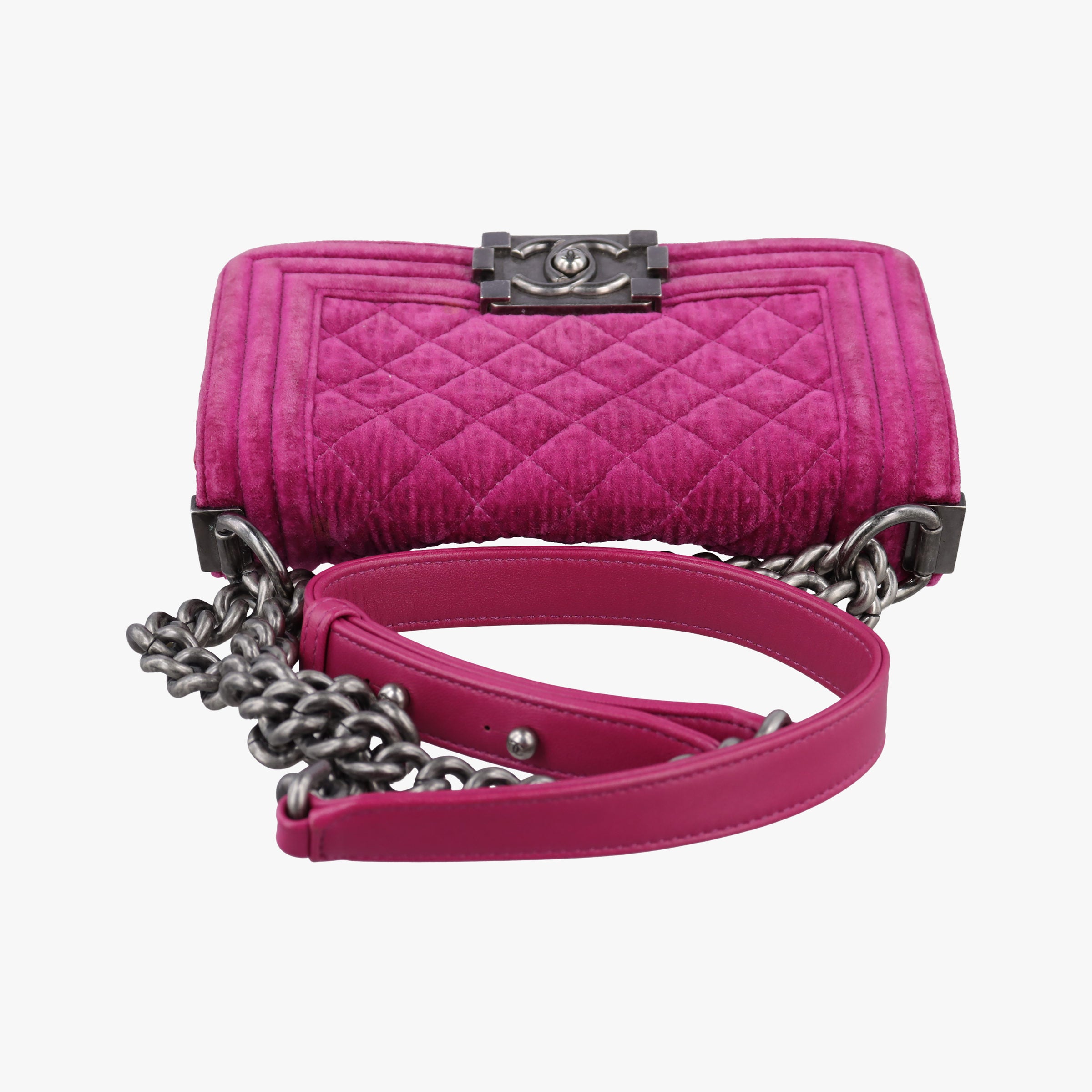 Pre-owned Chanel BOY CHANEL Rose velour A67416 shoulderbag | stylenewstar