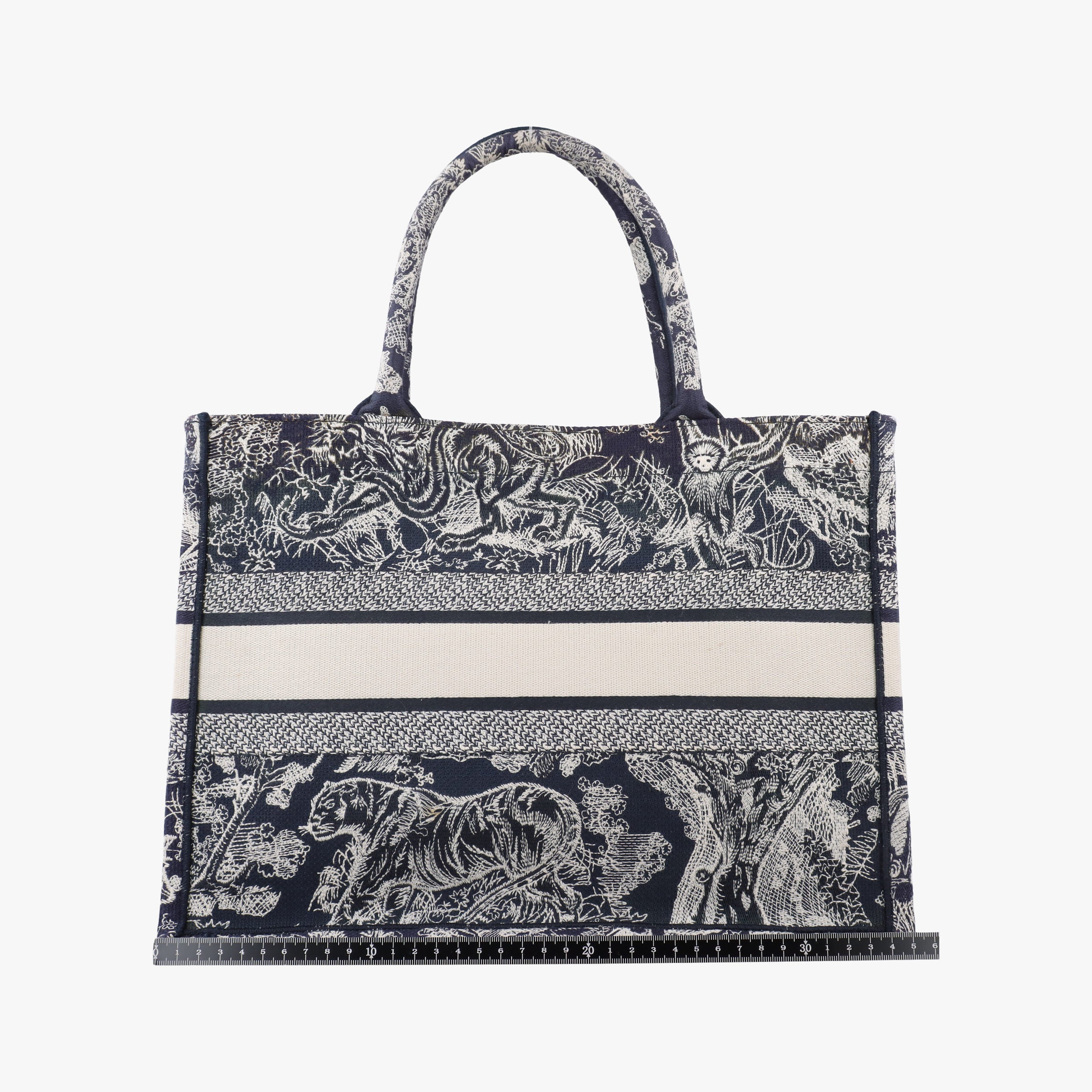 Pre-owned Christian Dior Book Tote Navy Jacquard  handbag | stylenewstar
