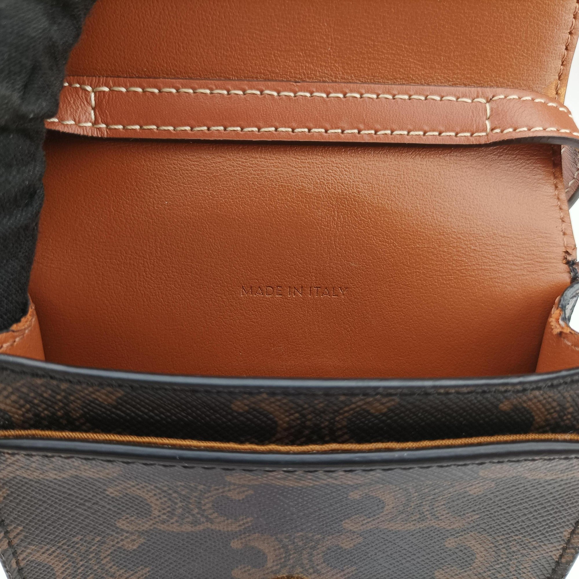 Pre-owned Celine Triomphe Brown PVC coated canvas  shoulderbag | stylenewstar