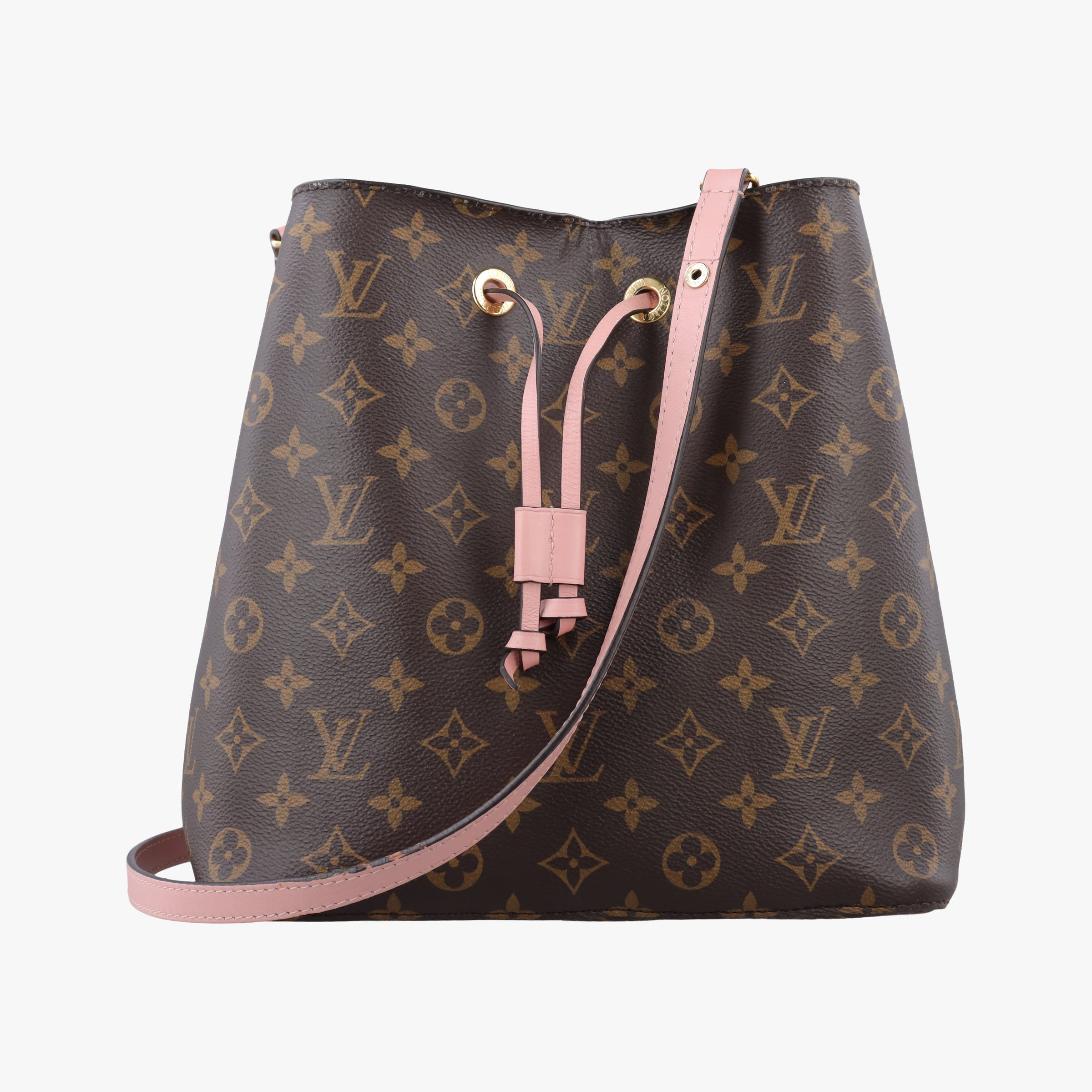 Pre-owned Louis Vuitton NeoNoe BROWN×Rose Poodle Monogram Canvas M44022 shoulderbag | stylenewstar