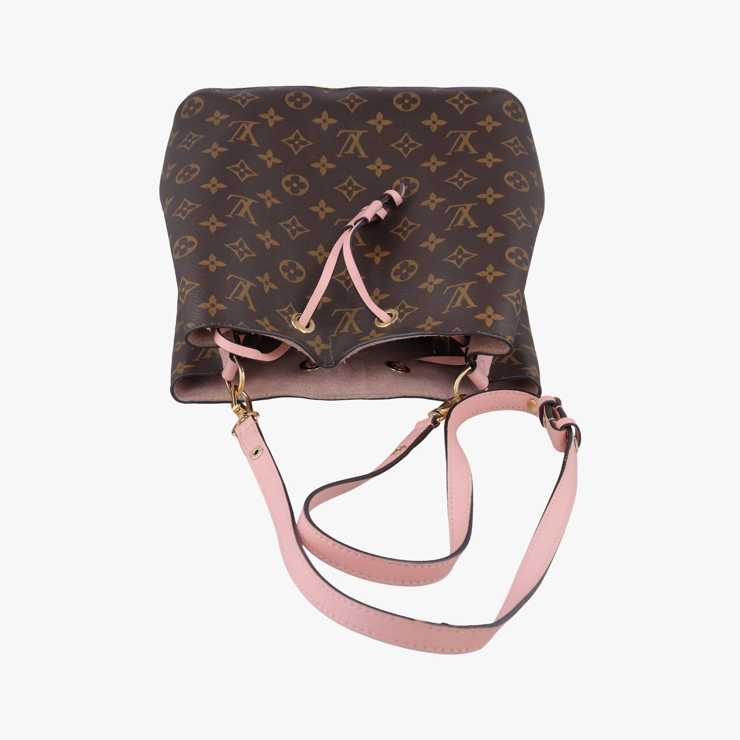 Pre-owned Louis Vuitton NeoNoe BROWN×Rose Poodle Monogram Canvas M44022 shoulderbag | stylenewstar