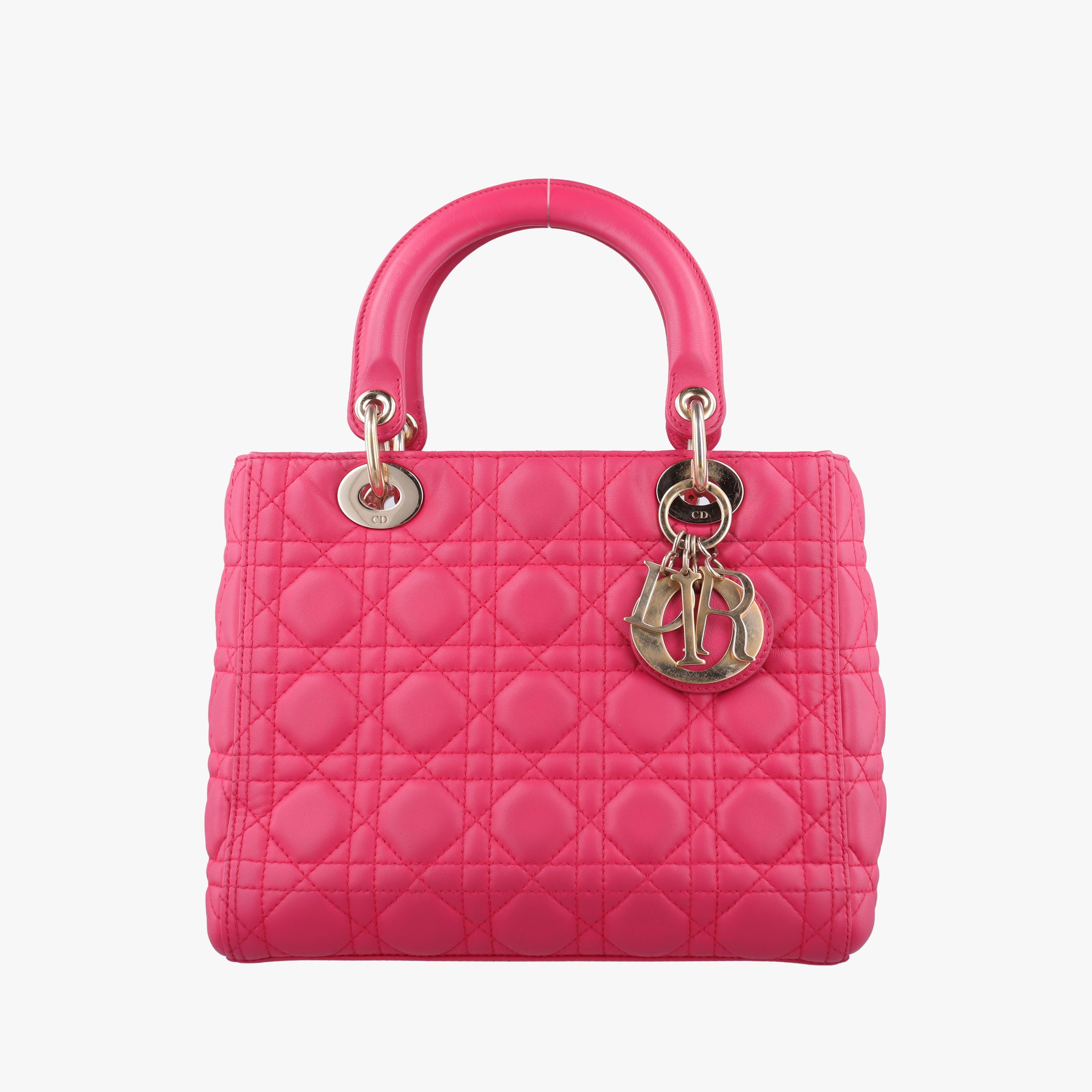 Pre-owned Christian Dior Lady Dior Rose lambskin  handbag | stylenewstar
