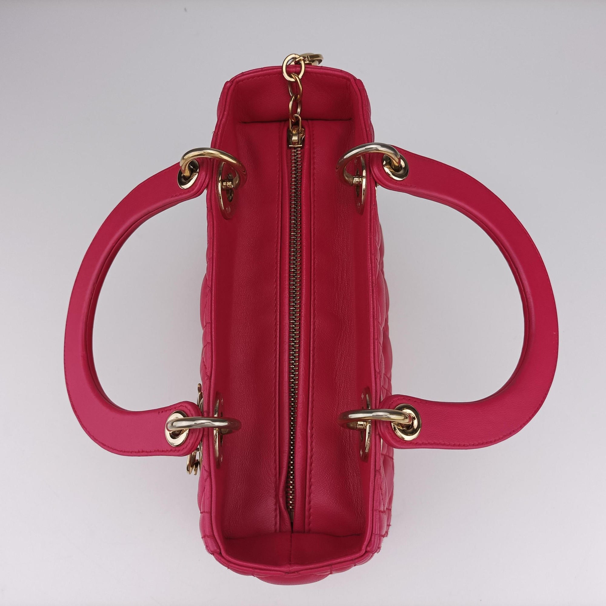 Pre-owned Christian Dior Lady Dior Rose lambskin  handbag | stylenewstar
