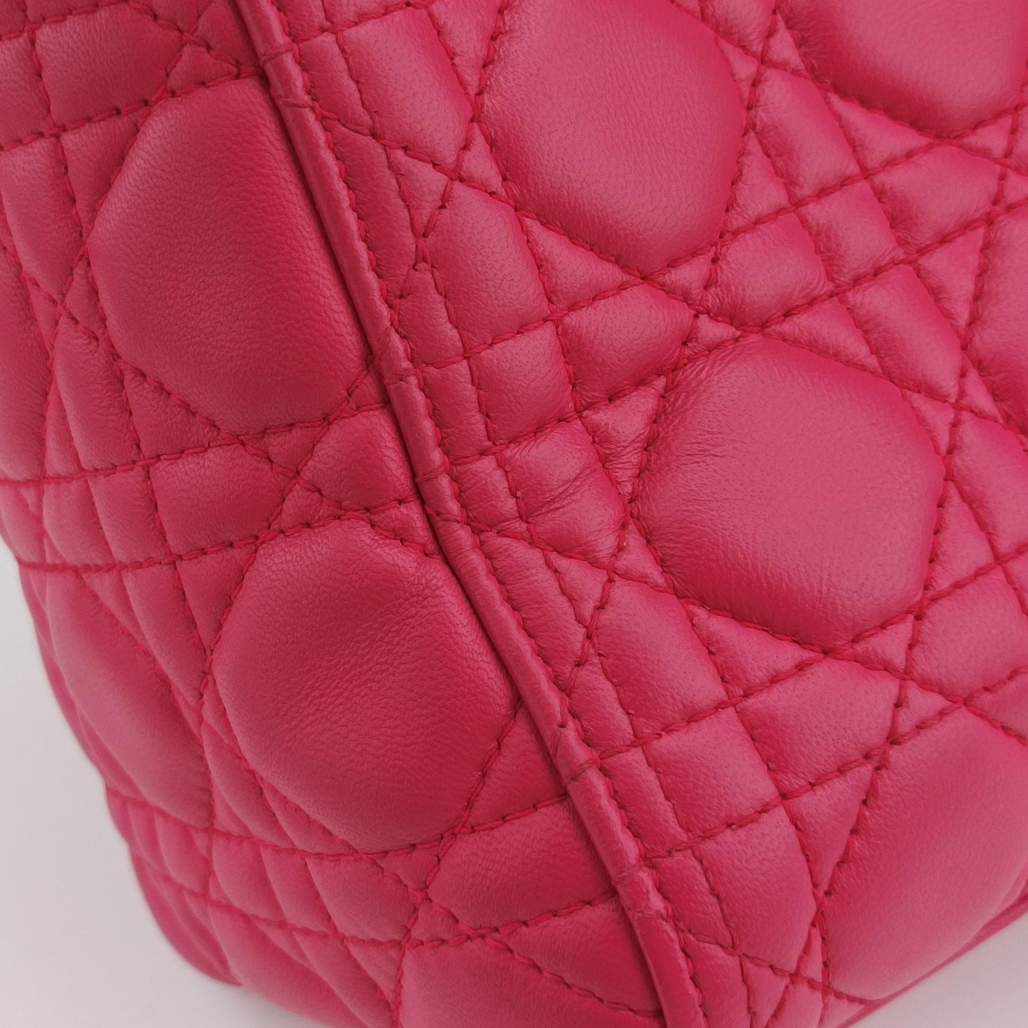 Pre-owned Christian Dior Lady Dior Rose lambskin  handbag | stylenewstar