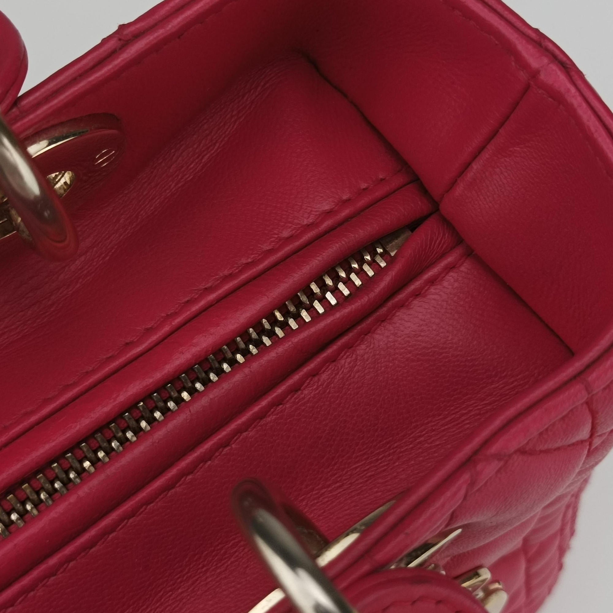 Pre-owned Christian Dior Lady Dior Rose lambskin  handbag | stylenewstar