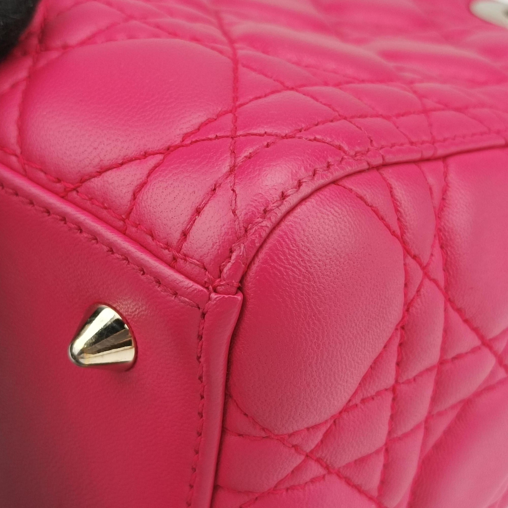 Pre-owned Christian Dior Lady Dior Rose lambskin  handbag | stylenewstar