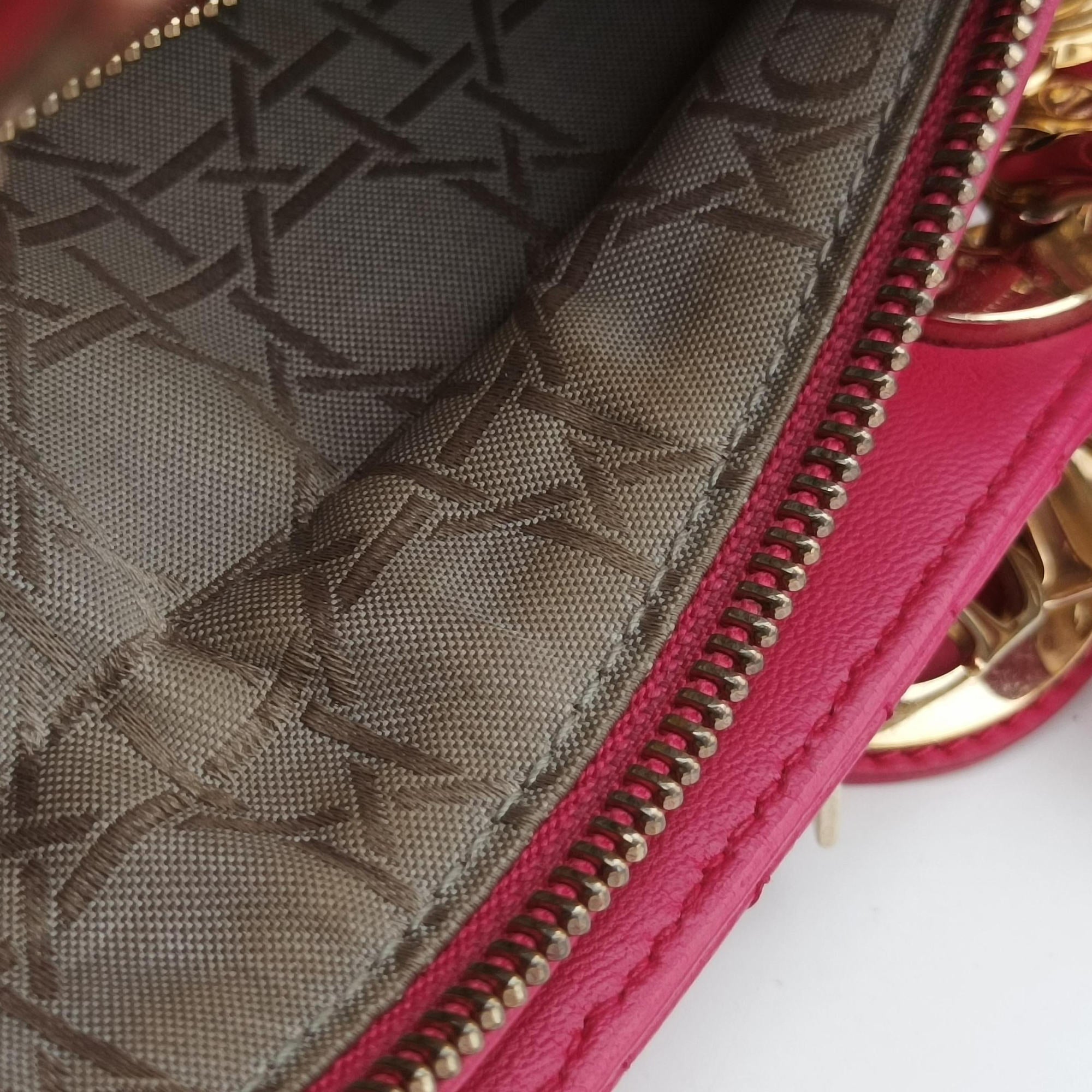 Pre-owned Christian Dior Lady Dior Rose lambskin  handbag | stylenewstar
