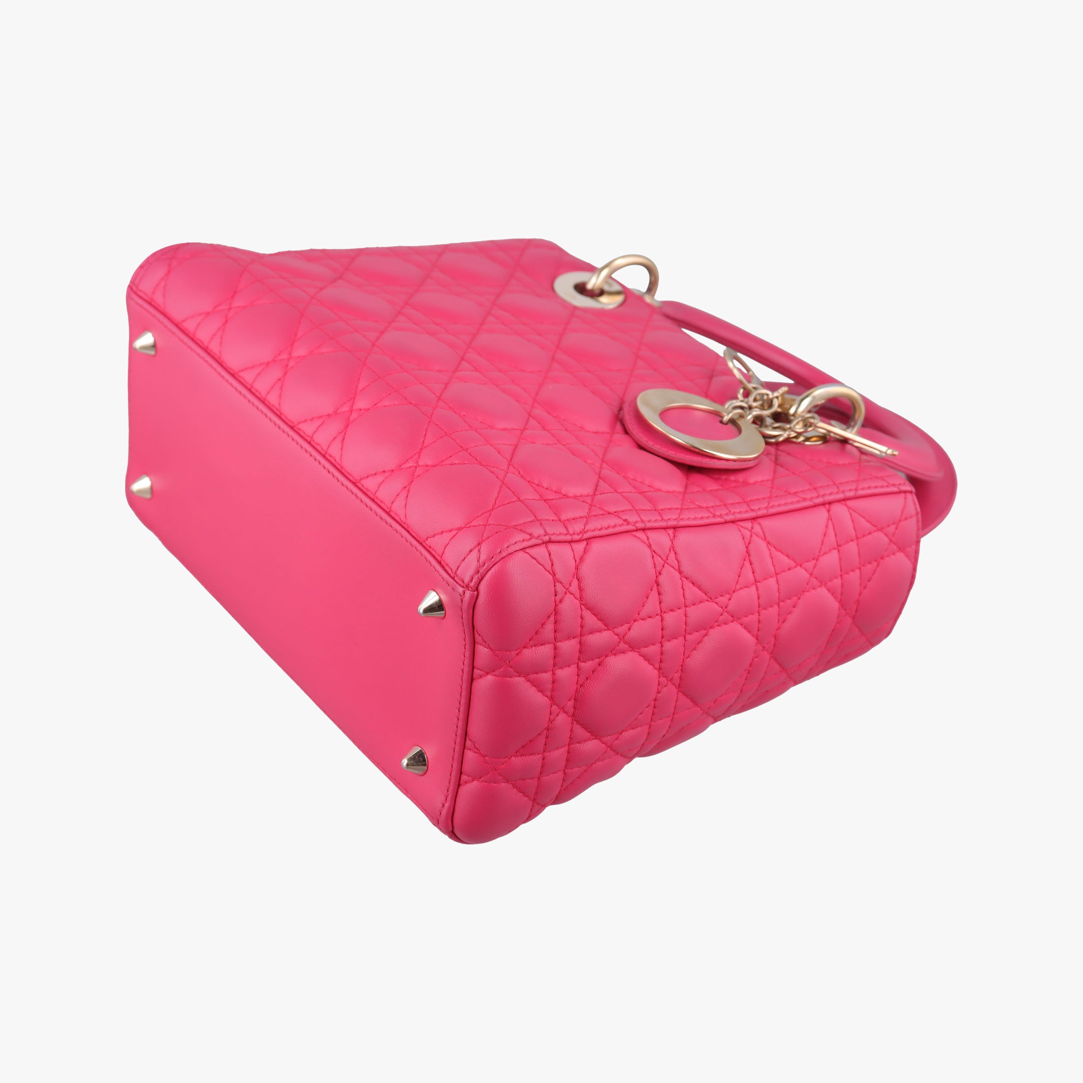 Pre-owned Christian Dior Lady Dior Rose lambskin  handbag | stylenewstar